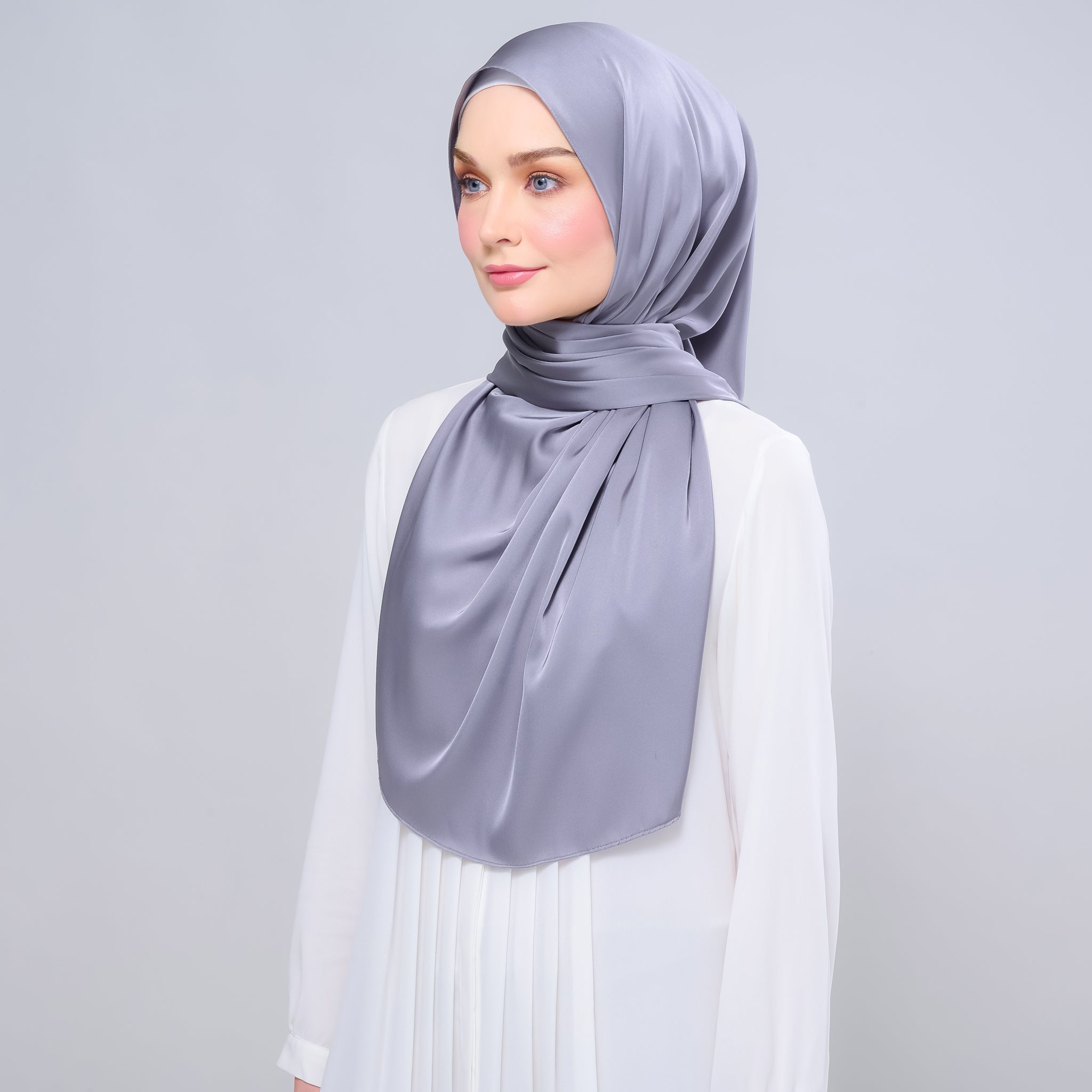 Instant Tag 'n Go Satin Silk Shawl - Titanium Grey