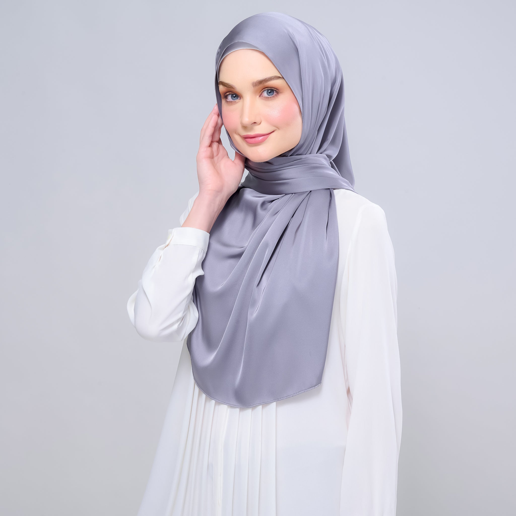 Instant Tag 'n Go Satin Silk Shawl - Titanium Grey
