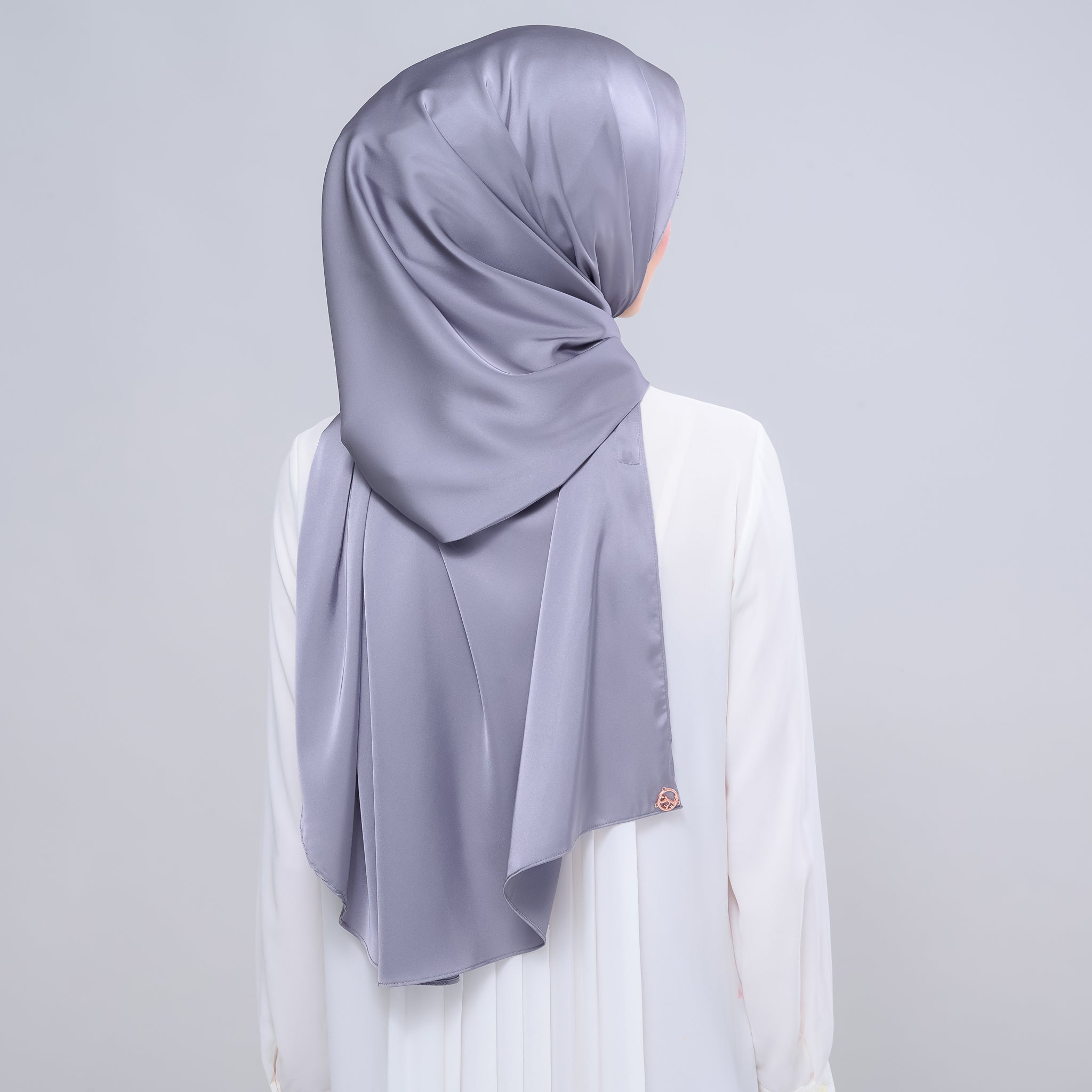 Instant Tag 'n Go Satin Silk Shawl - Titanium Grey