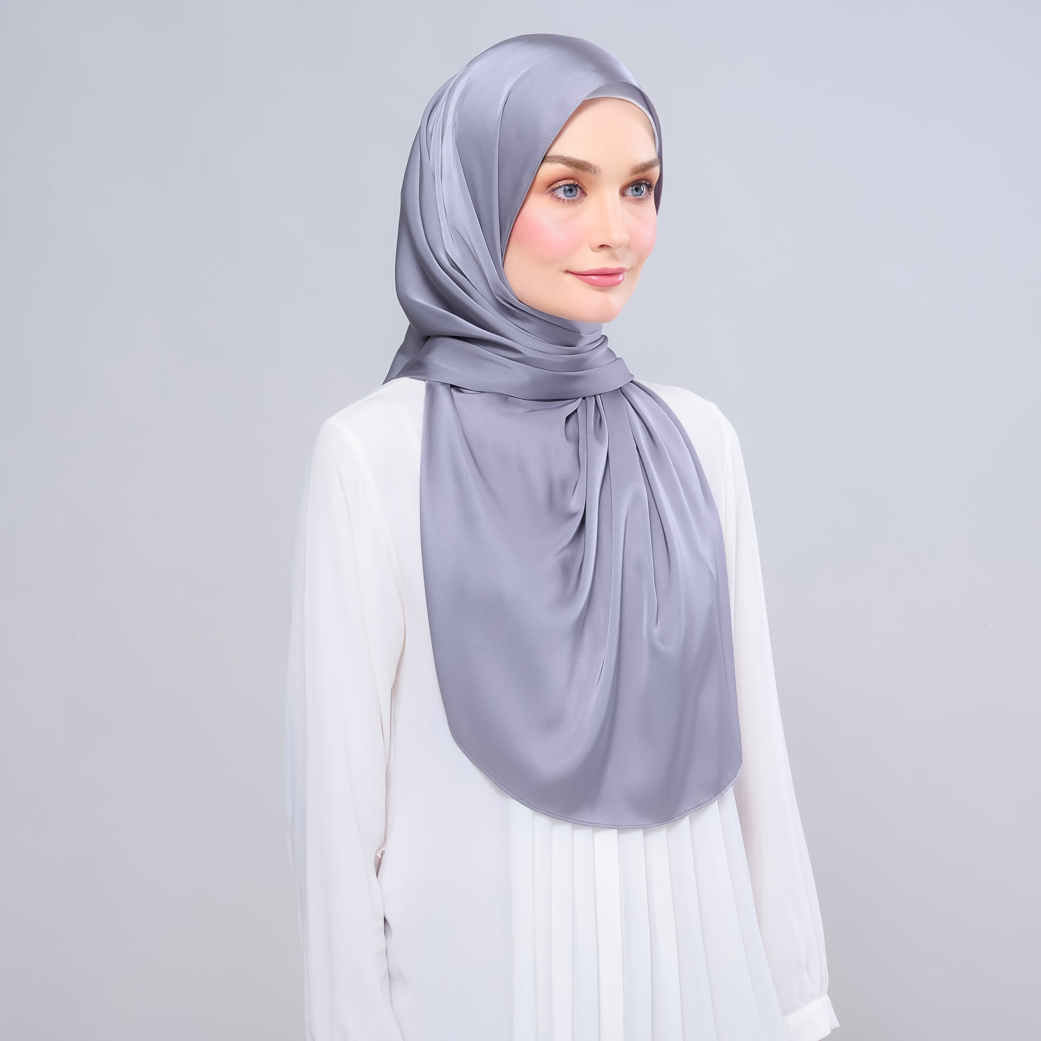 Instant Tag 'n Go Satin Silk Shawl - Titanium Grey