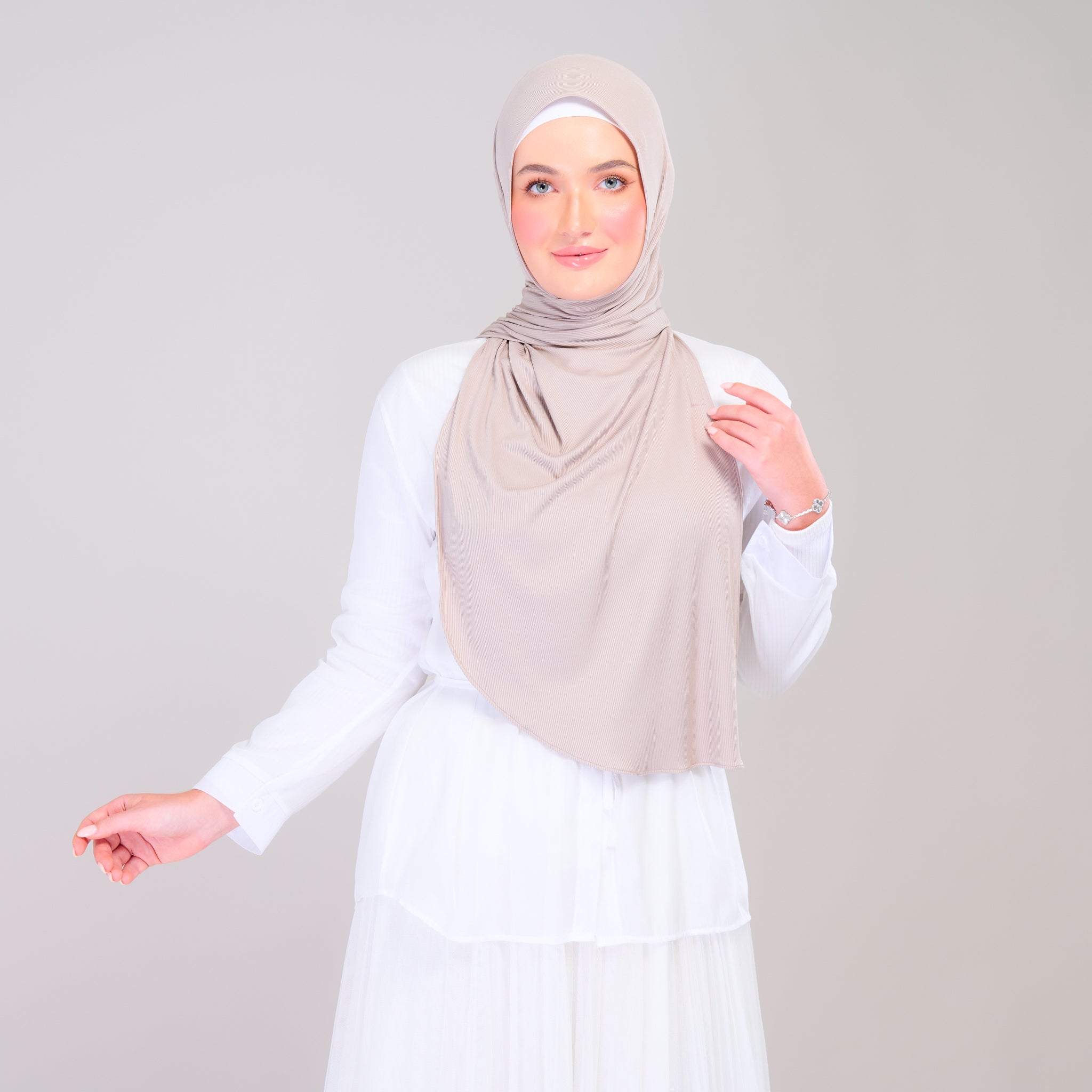 Instant Tag 'n Go Ribbed Jersey Shawl - Natural Sand