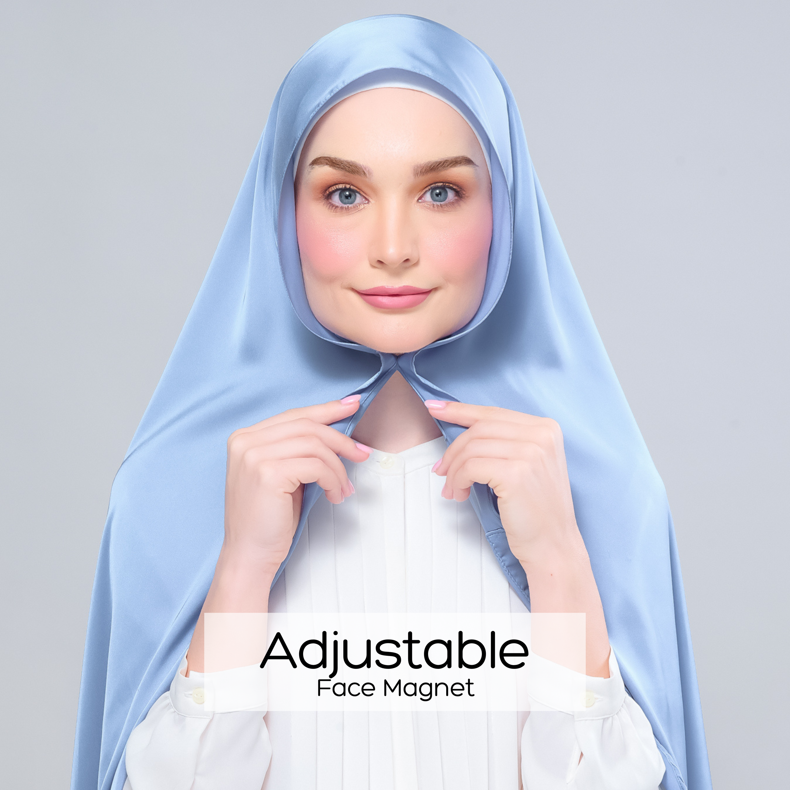 Instant Tag 'n Go Satin Silk Shawl - Dusty Blue