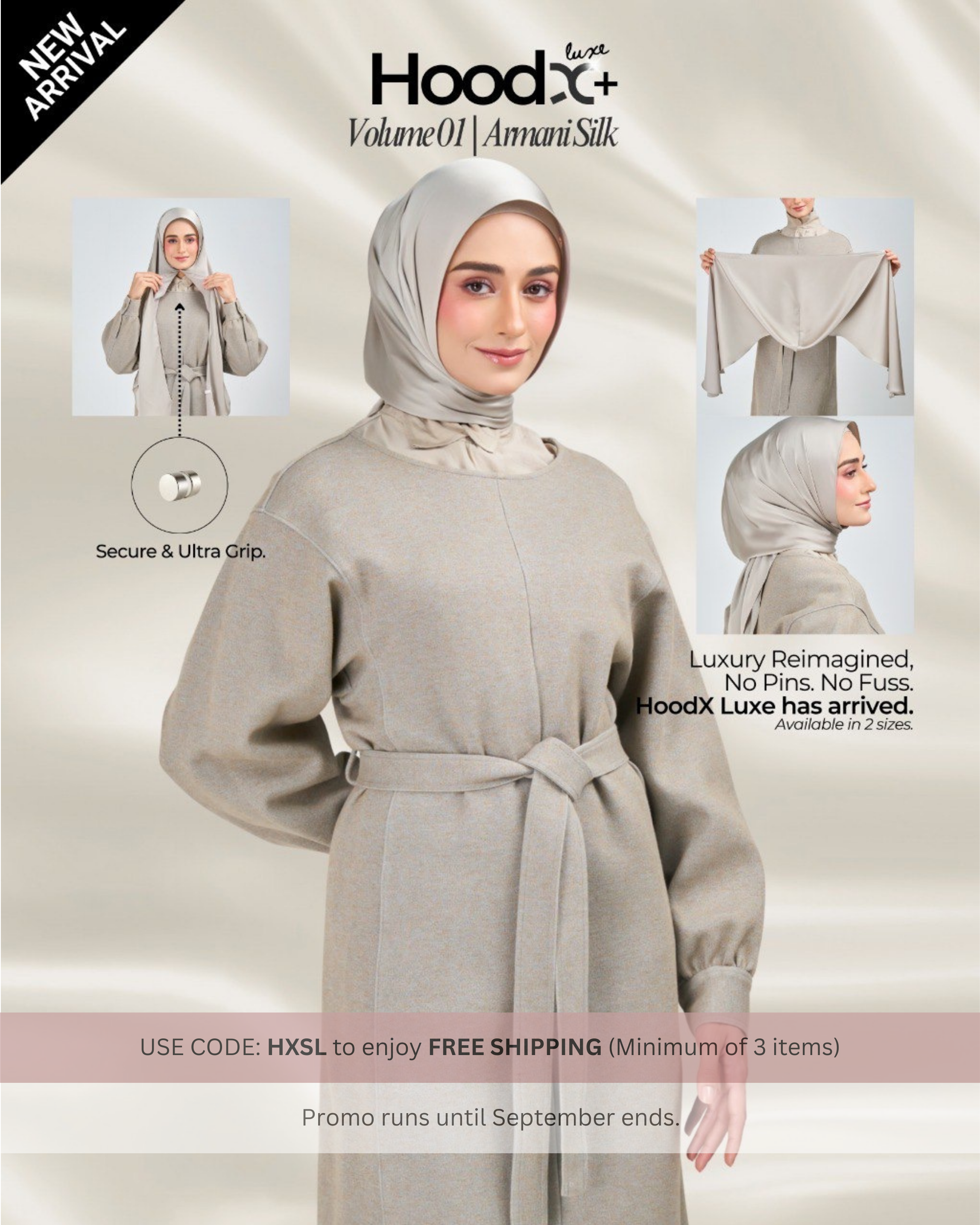 [★New] HoodX Plus Luxe in Silver Taupe