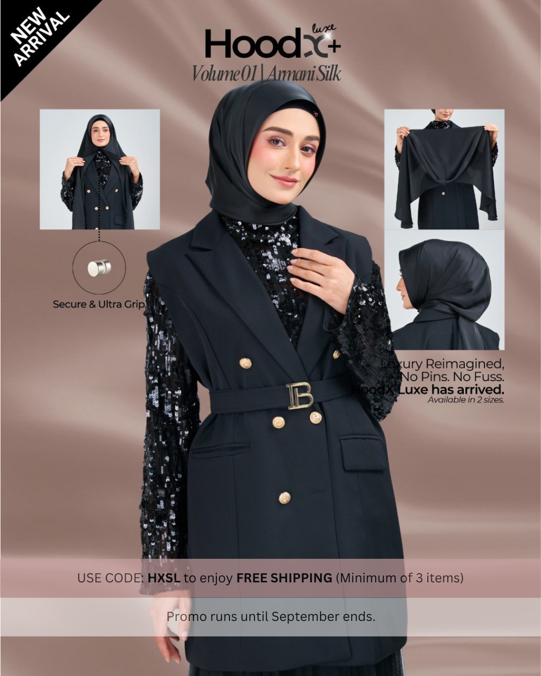 [★New] HoodX Plus Luxe in Raven Black