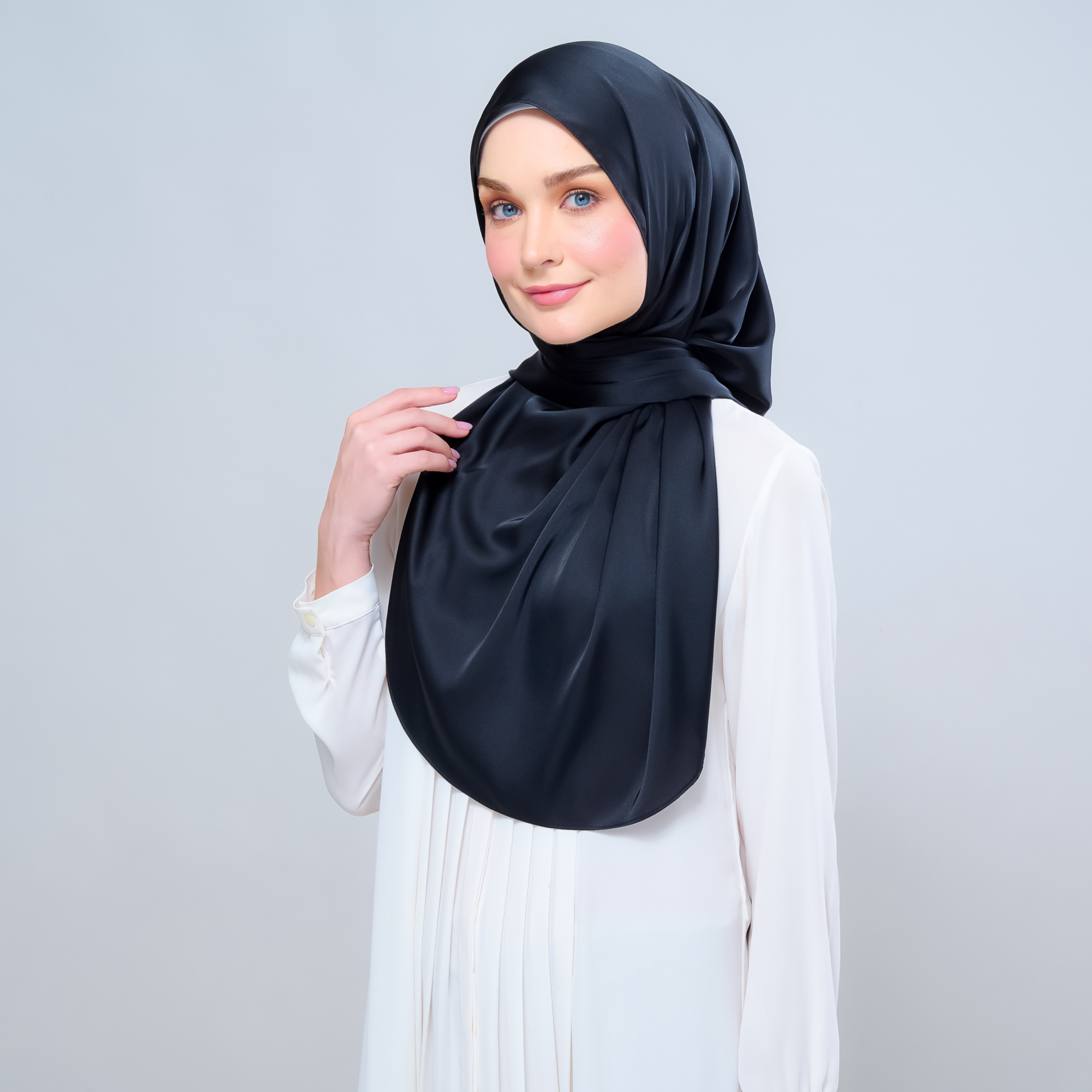 Instant Tag 'n Go Satin Silk Shawl - Pitch Black