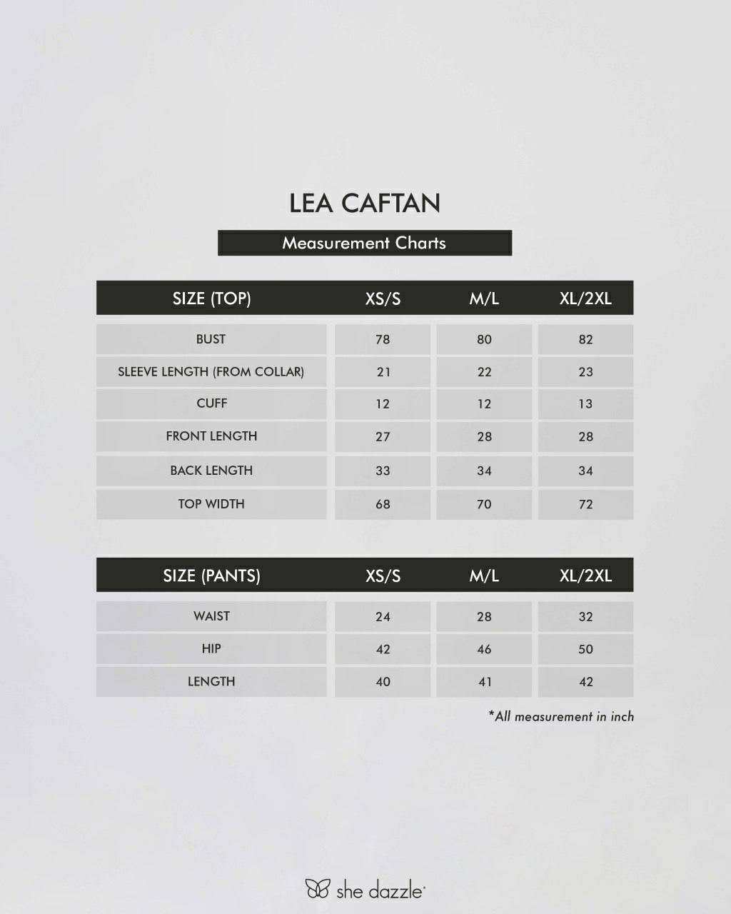 She Dazzle | Lea Caftan in Charcoal Grey