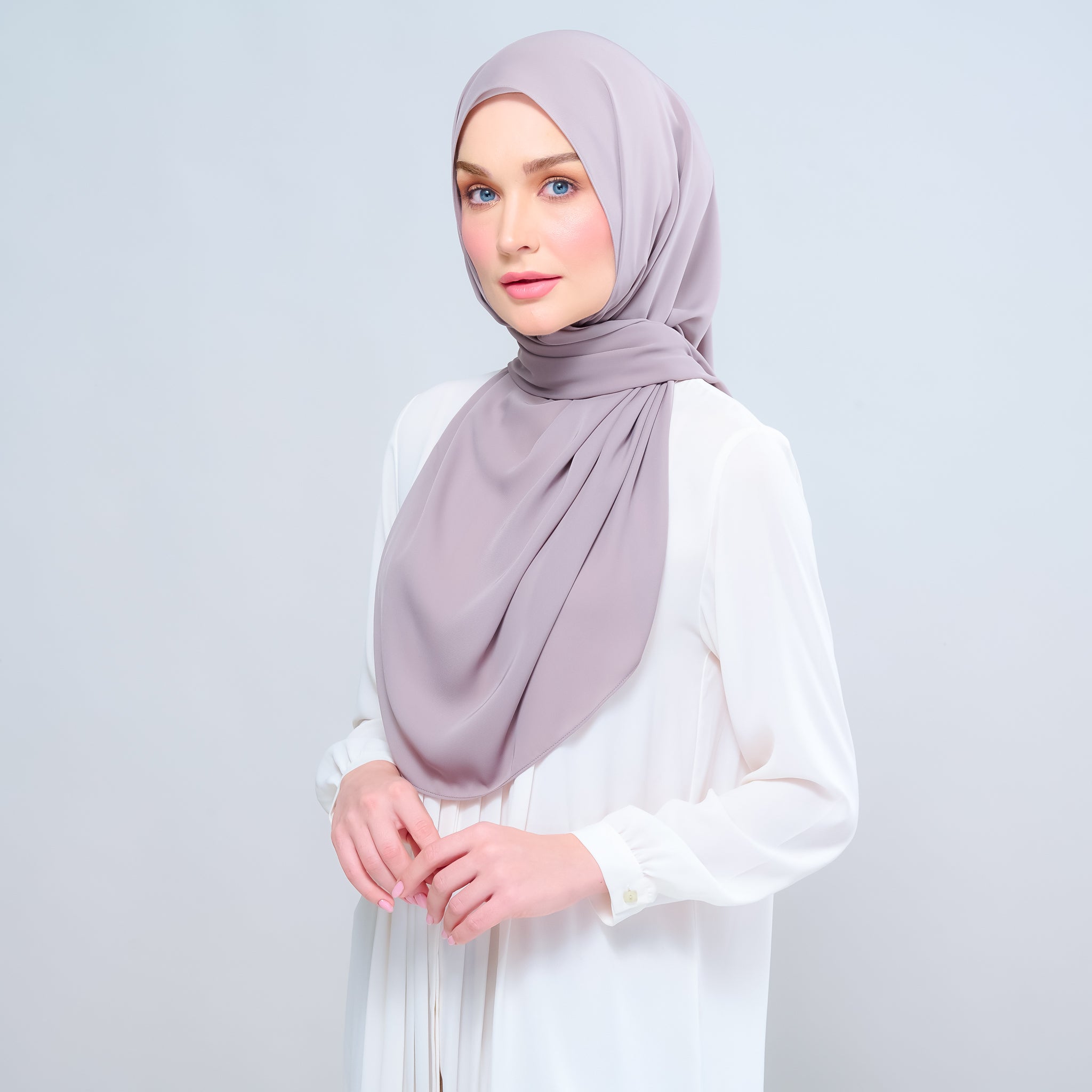 Instant Tag 'n Go Chiffon Silk Shawl - Ash Taupe
