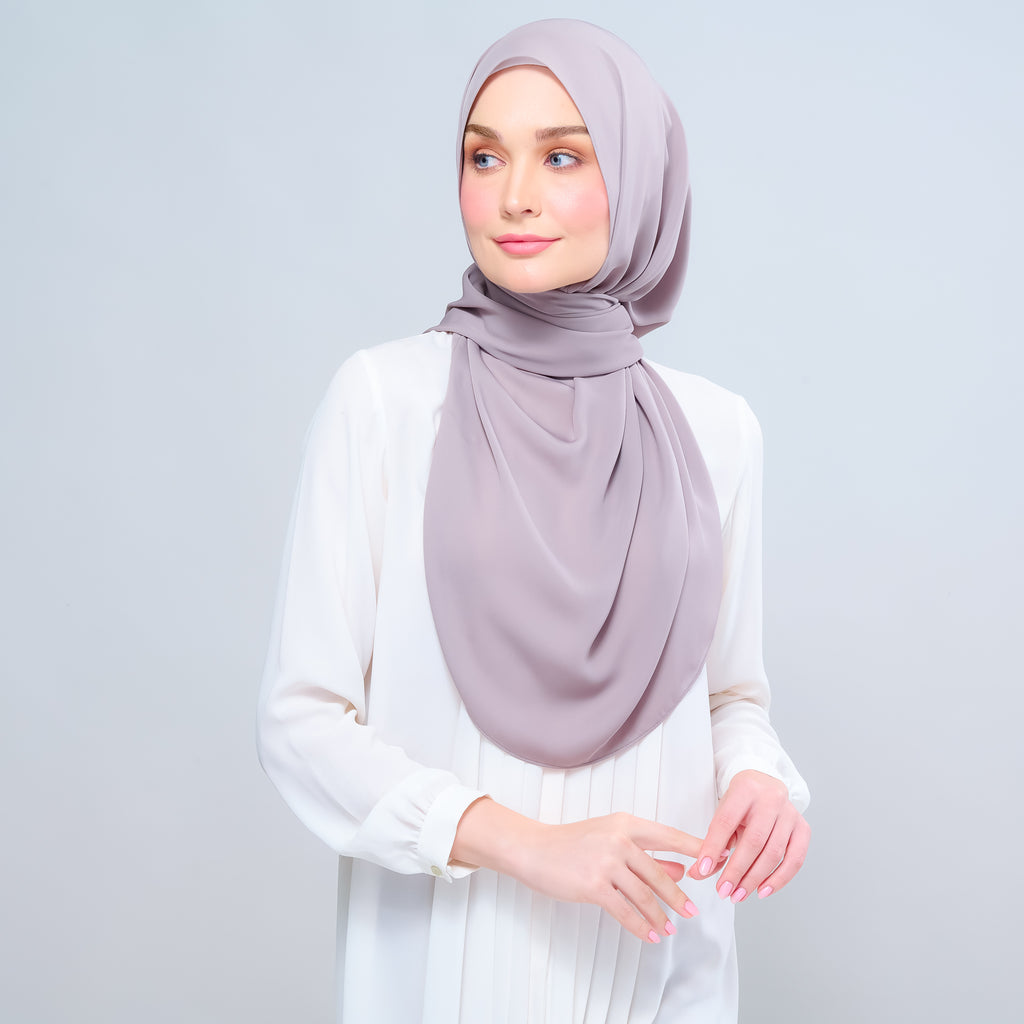 Instant Tag 'n Go Chiffon Silk Shawl - Ash Taupe