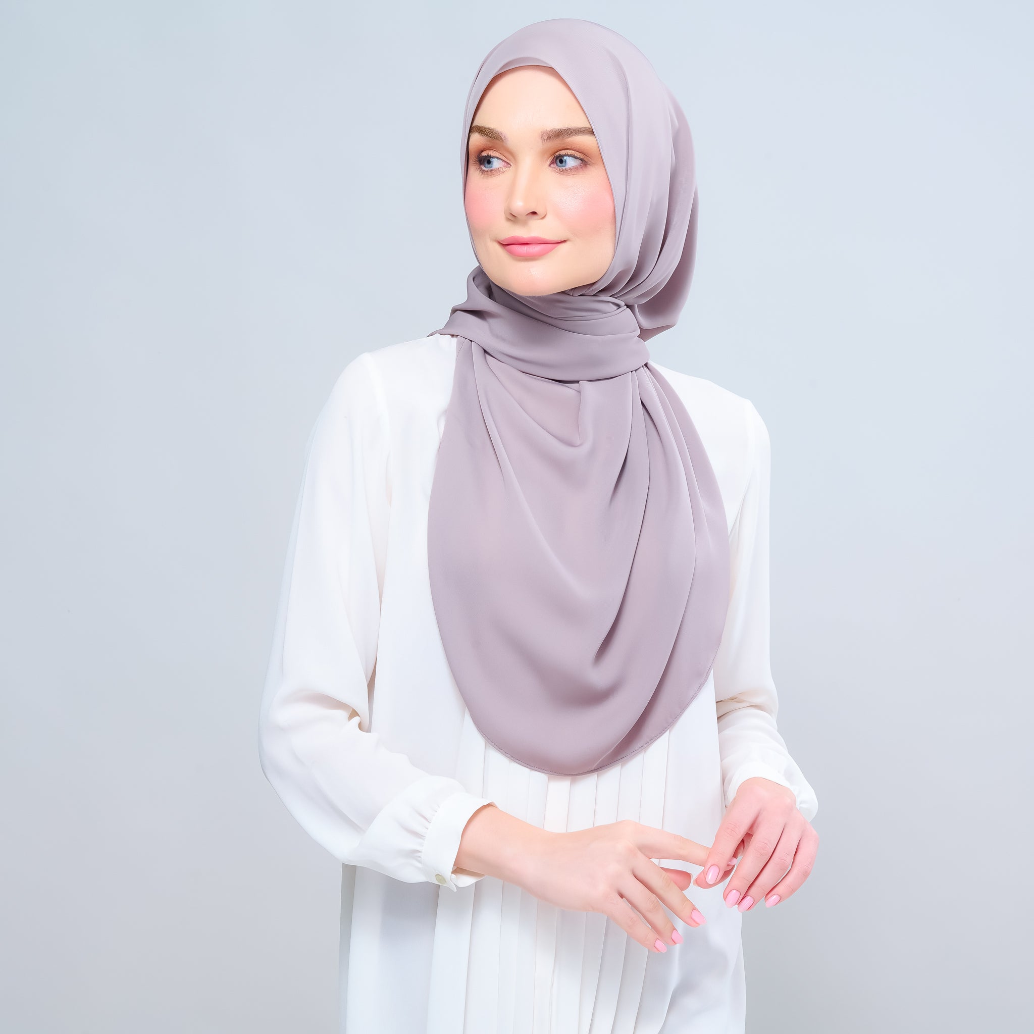 Instant Tag 'n Go Chiffon Silk Shawl - Ash Taupe