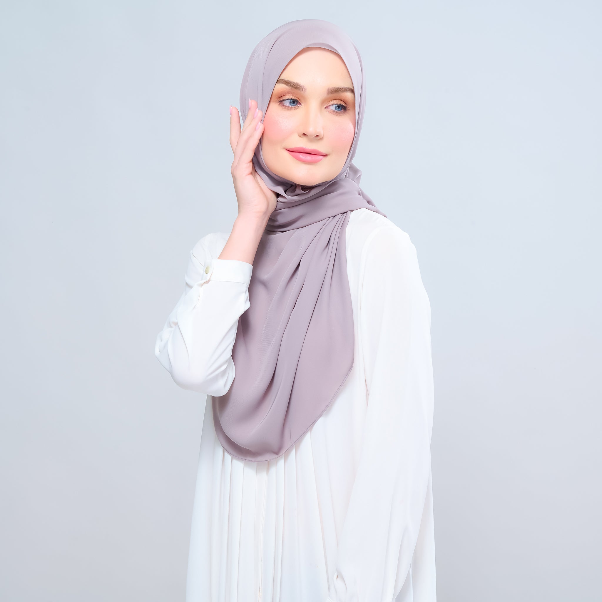 Instant Tag 'n Go Chiffon Silk Shawl - Ash Taupe