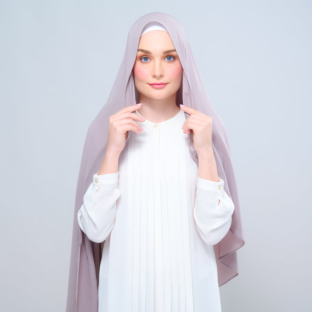 Instant Tag 'n Go Chiffon Silk Shawl - Ash Taupe