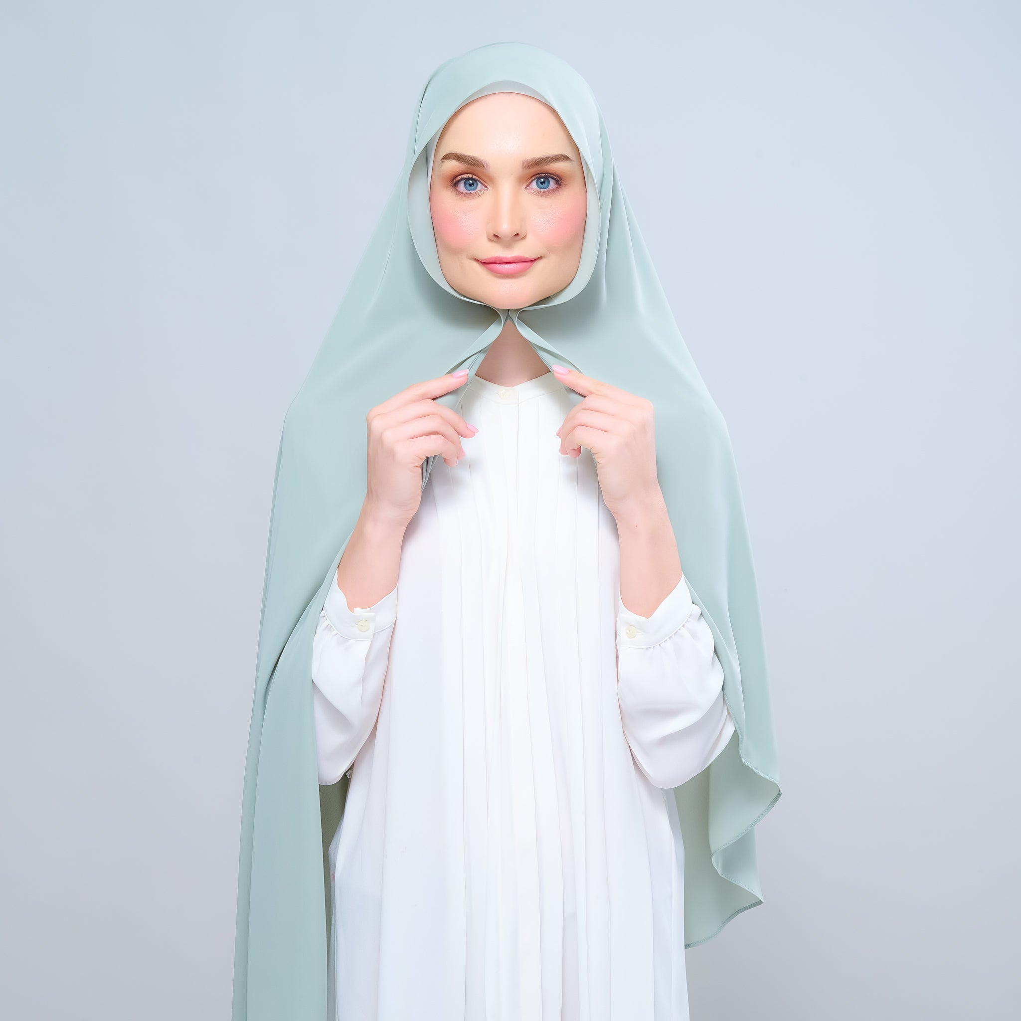 Instant Tag 'n Go Chiffon Silk Shawl - Dusty Green