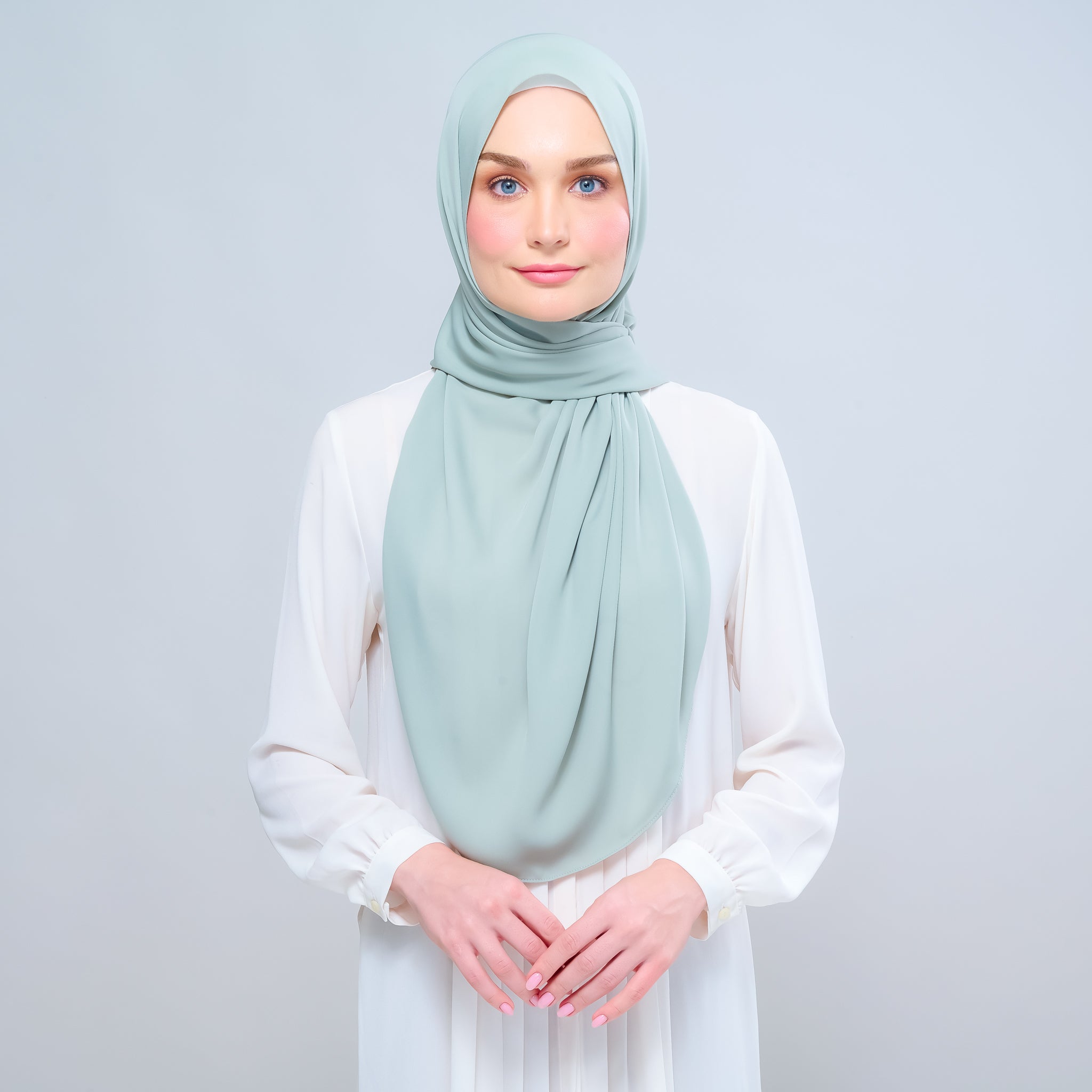 Instant Tag 'n Go Chiffon Silk Shawl - Dusty Green