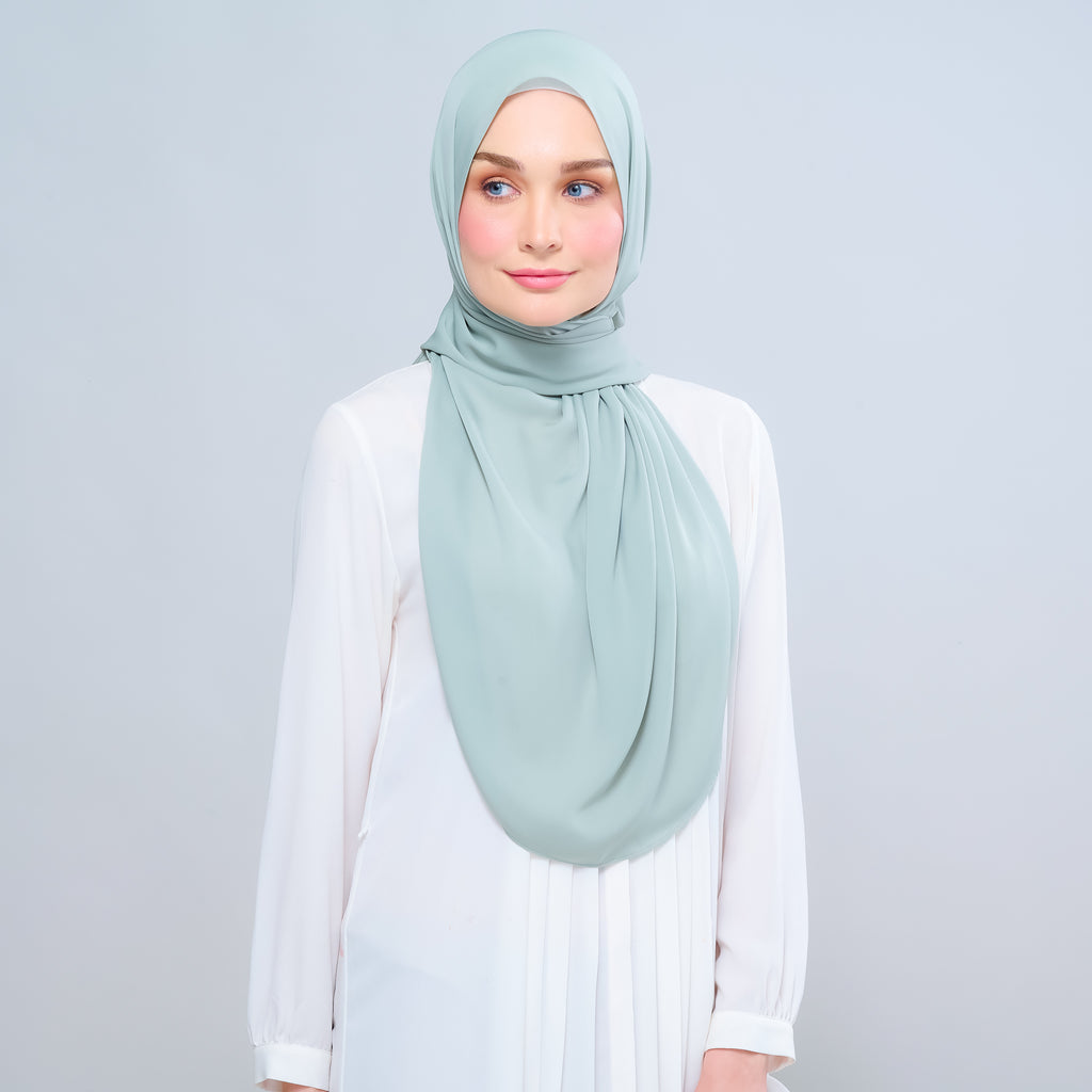 Instant Tag 'n Go Chiffon Silk Shawl - Dusty Green