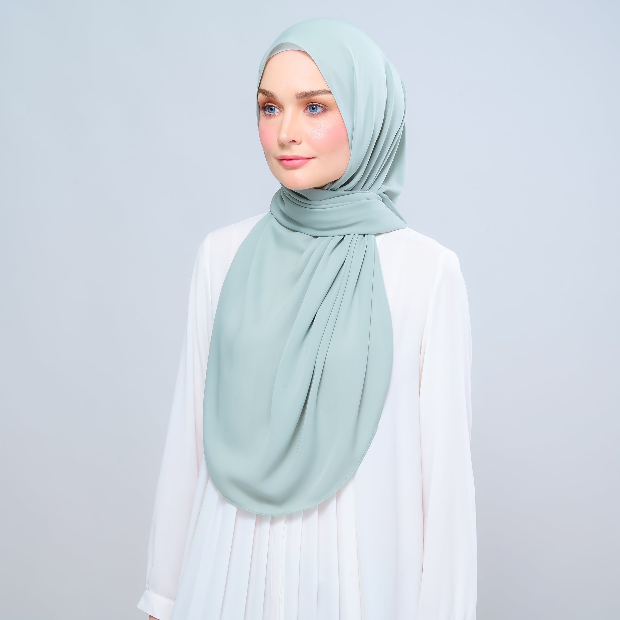 Instant Tag 'n Go Chiffon Silk Shawl - Dusty Green