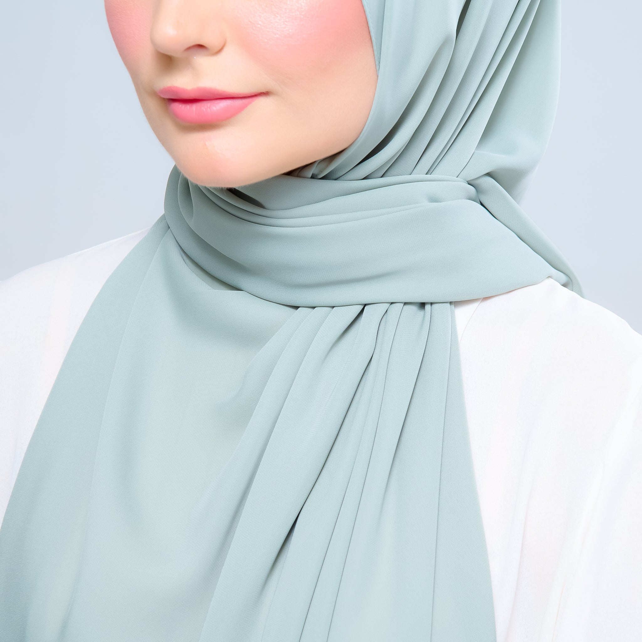Instant Tag 'n Go Chiffon Silk Shawl - Dusty Green
