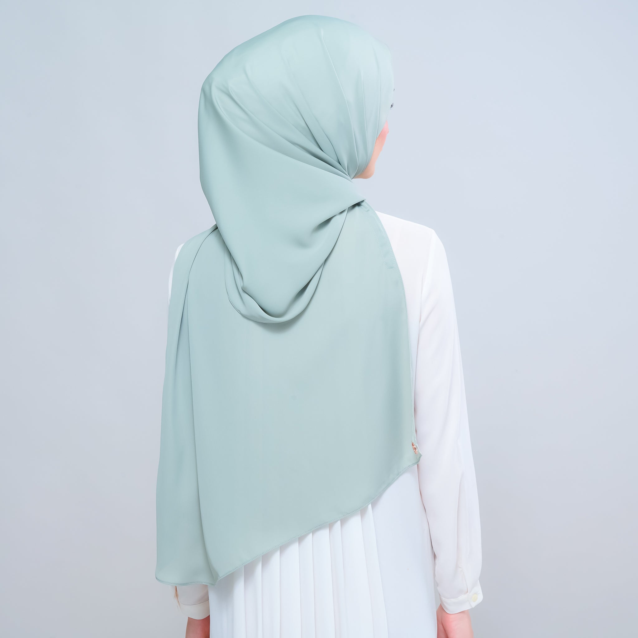 Instant Tag 'n Go Chiffon Silk Shawl - Dusty Green