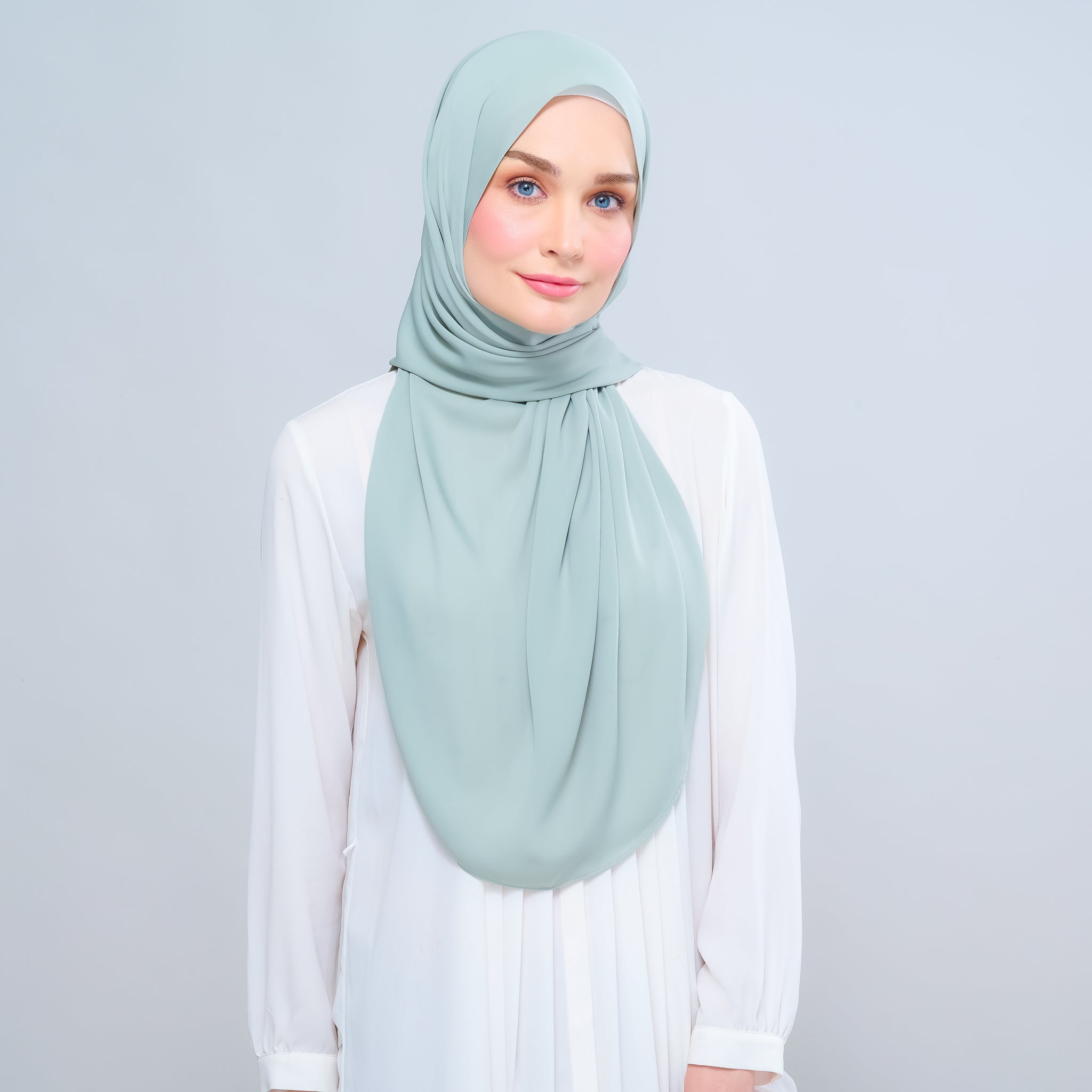 Instant Tag 'n Go Chiffon Silk Shawl - Dusty Green
