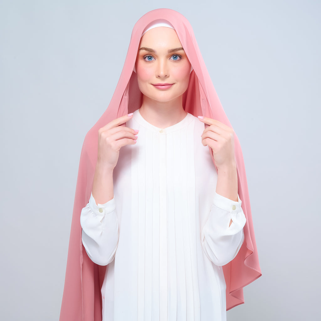 Instant Tag 'n Go Chiffon Silk Shawl - Deep Rose