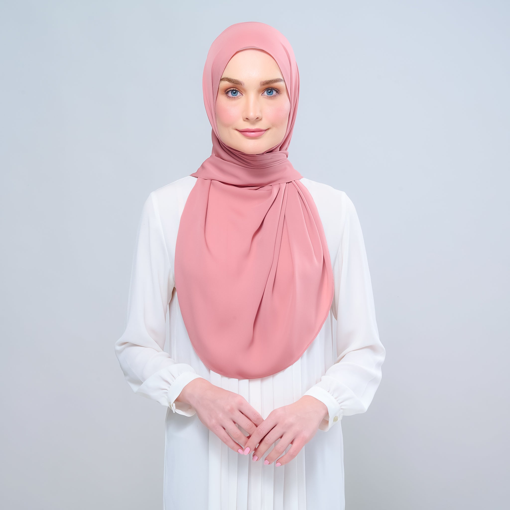 Instant Tag 'n Go Chiffon Silk Shawl - Deep Rose