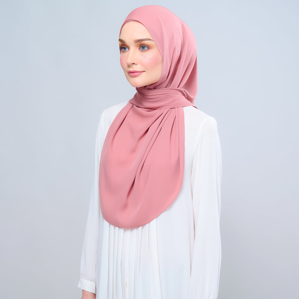 Instant Tag 'n Go Chiffon Silk Shawl - Deep Rose