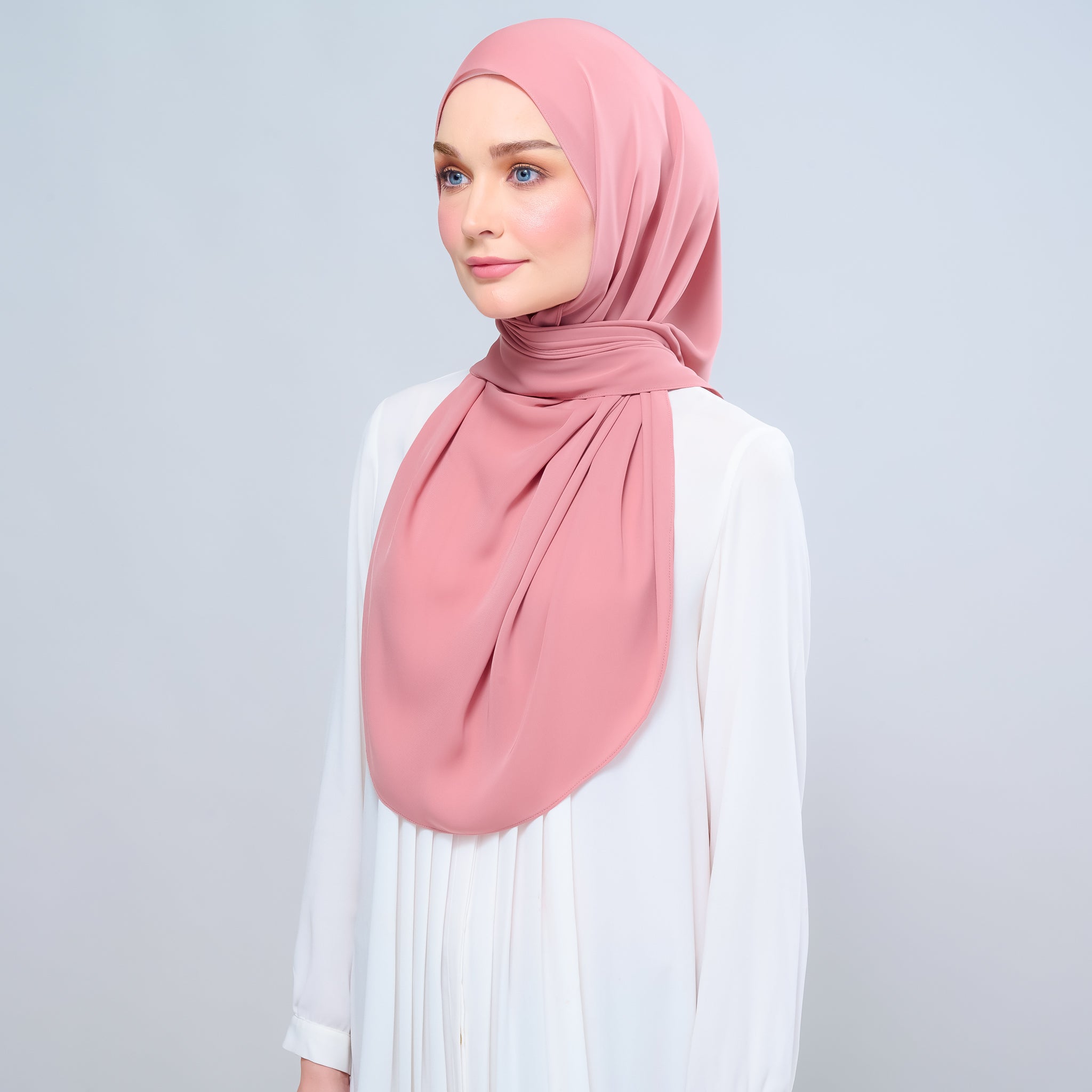 Instant Tag 'n Go Chiffon Silk Shawl - Deep Rose