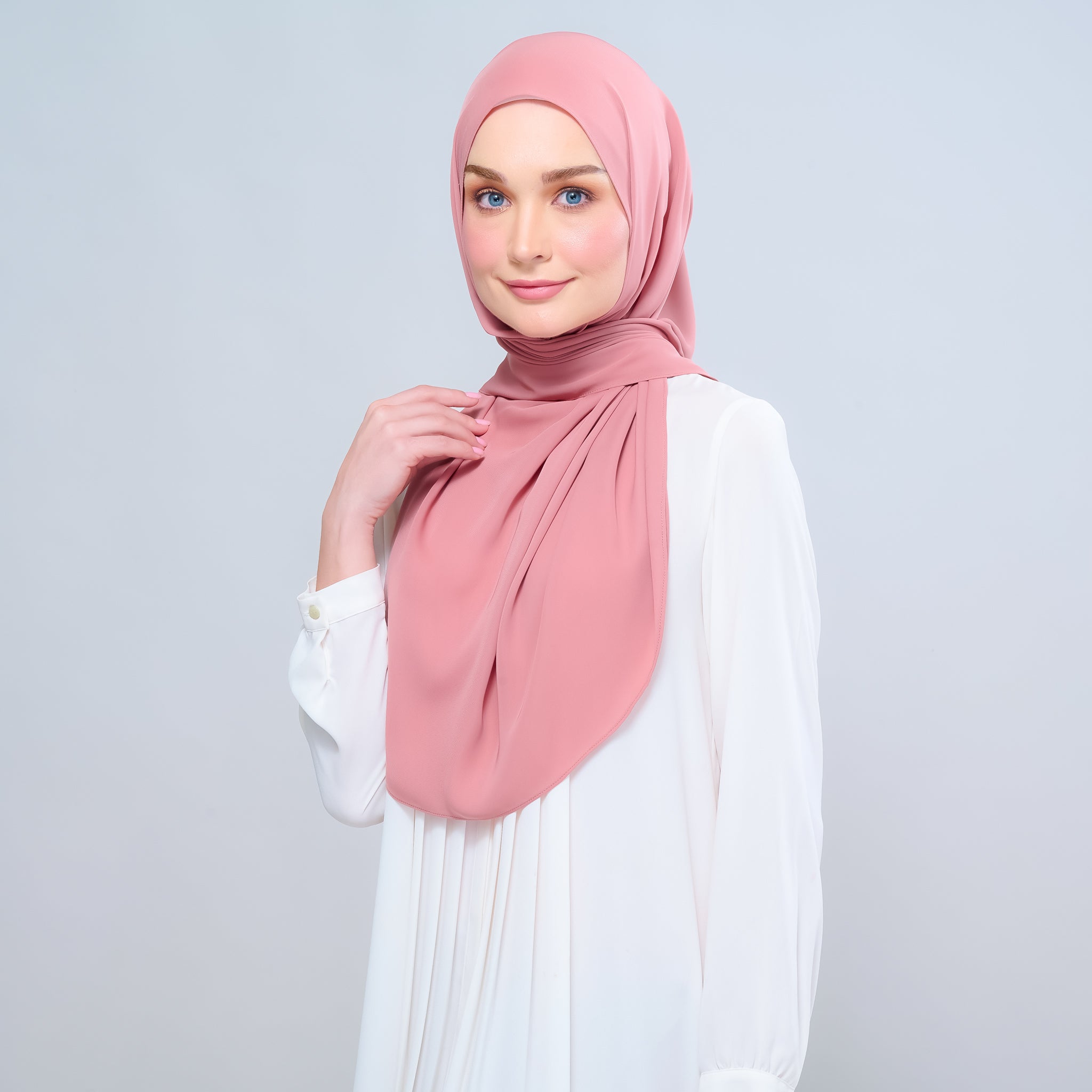 Instant Tag 'n Go Chiffon Silk Shawl - Deep Rose