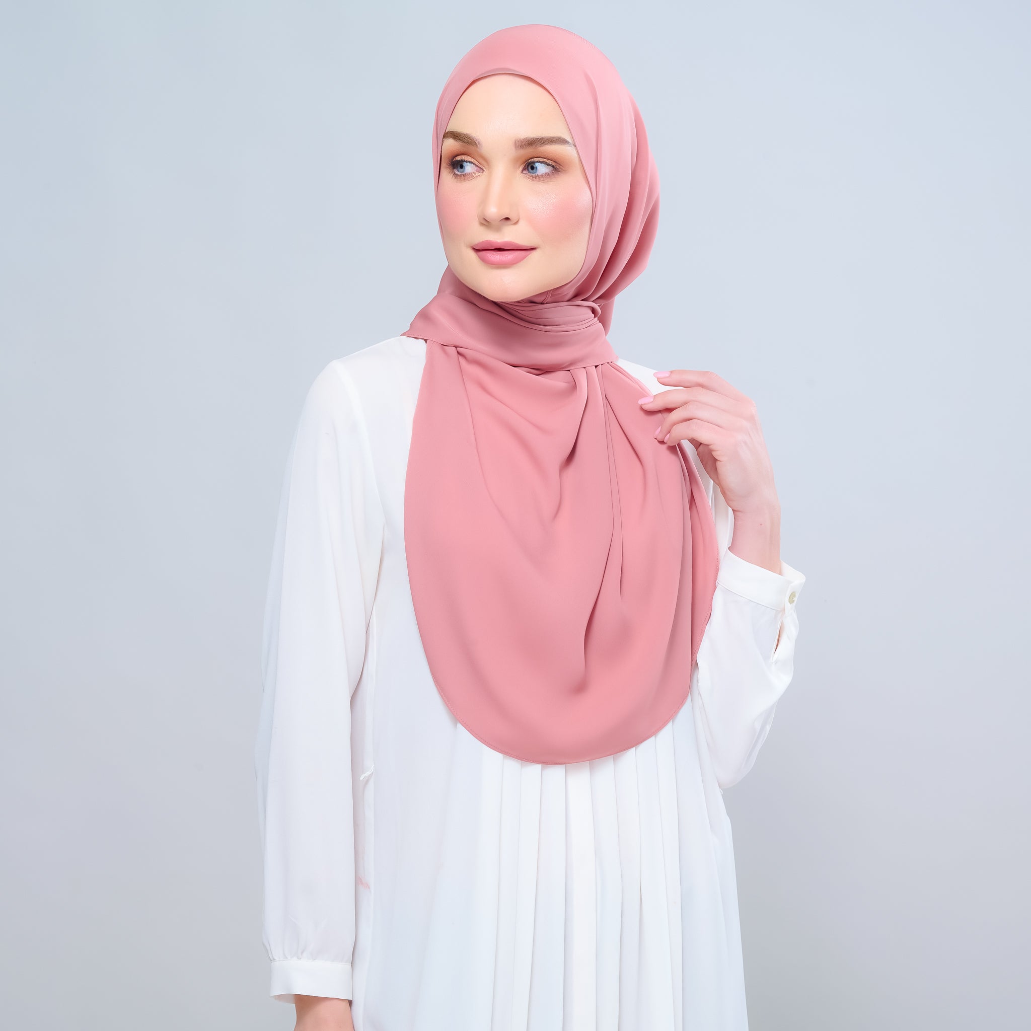Instant Tag 'n Go Chiffon Silk Shawl - Deep Rose