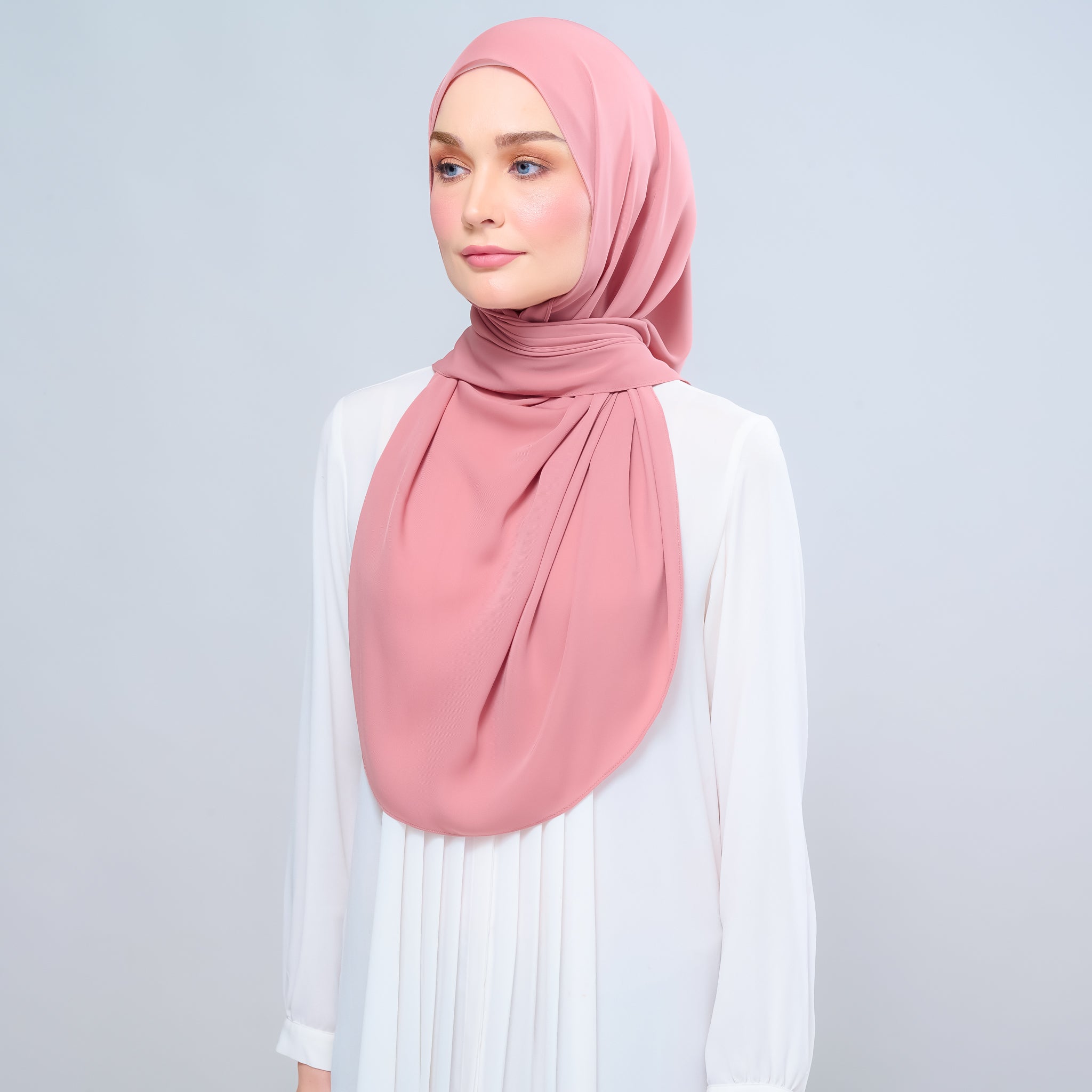 Instant Tag 'n Go Chiffon Silk Shawl - Deep Rose