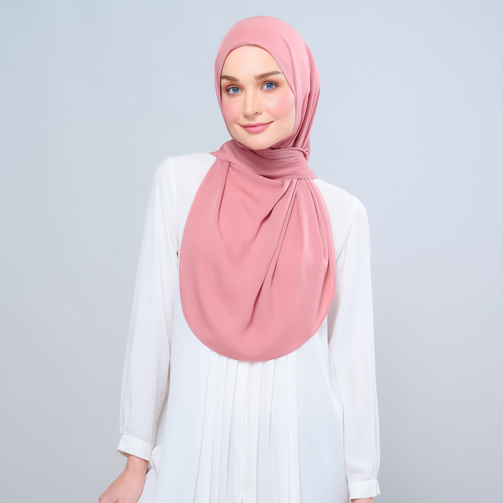 Instant Tag 'n Go Chiffon Silk Shawl - Deep Rose