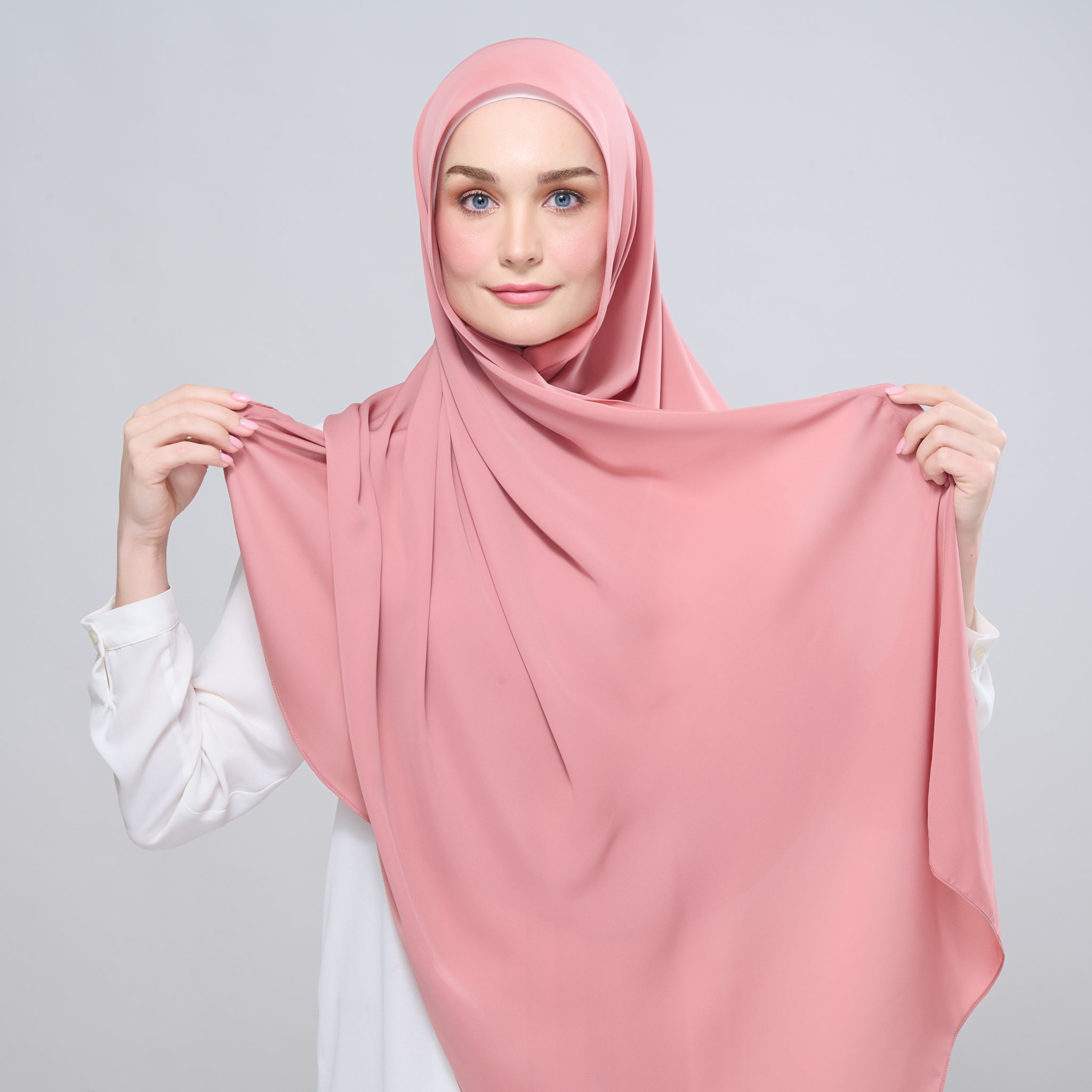 Instant Tag 'n Go Chiffon Silk Shawl - Deep Rose