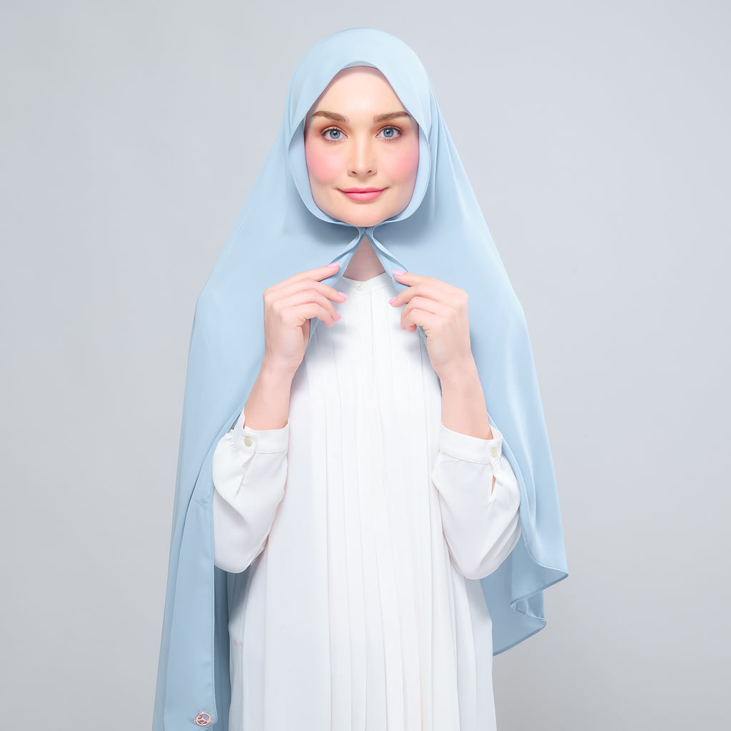 Instant Tag 'n Go Chiffon Silk Shawl - Dusty Blue