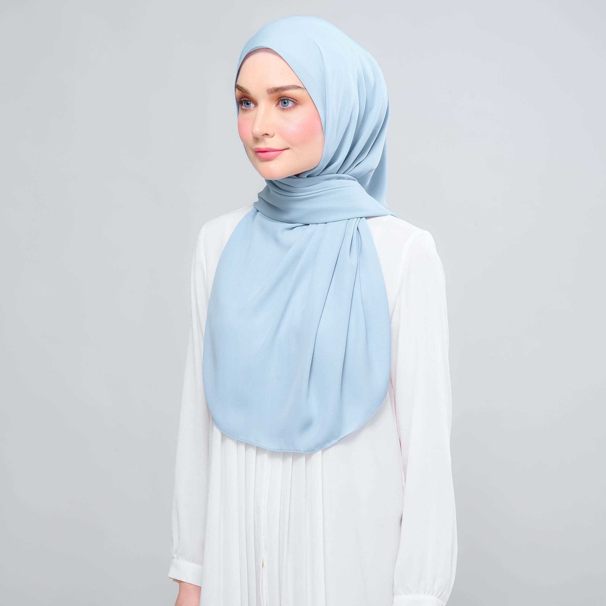 Instant Tag 'n Go Chiffon Silk Shawl - Dusty Blue