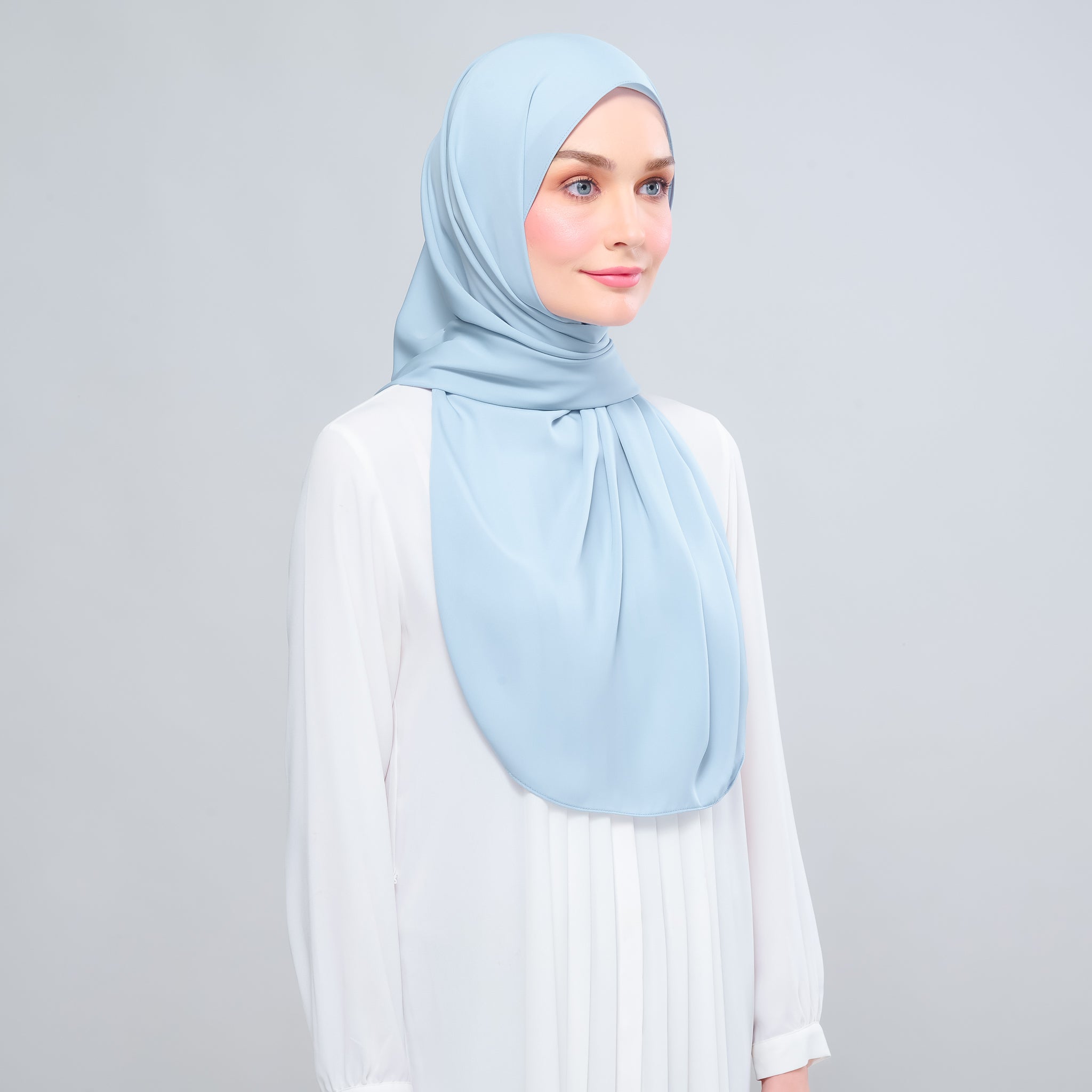 Instant Tag 'n Go Chiffon Silk Shawl - Dusty Blue