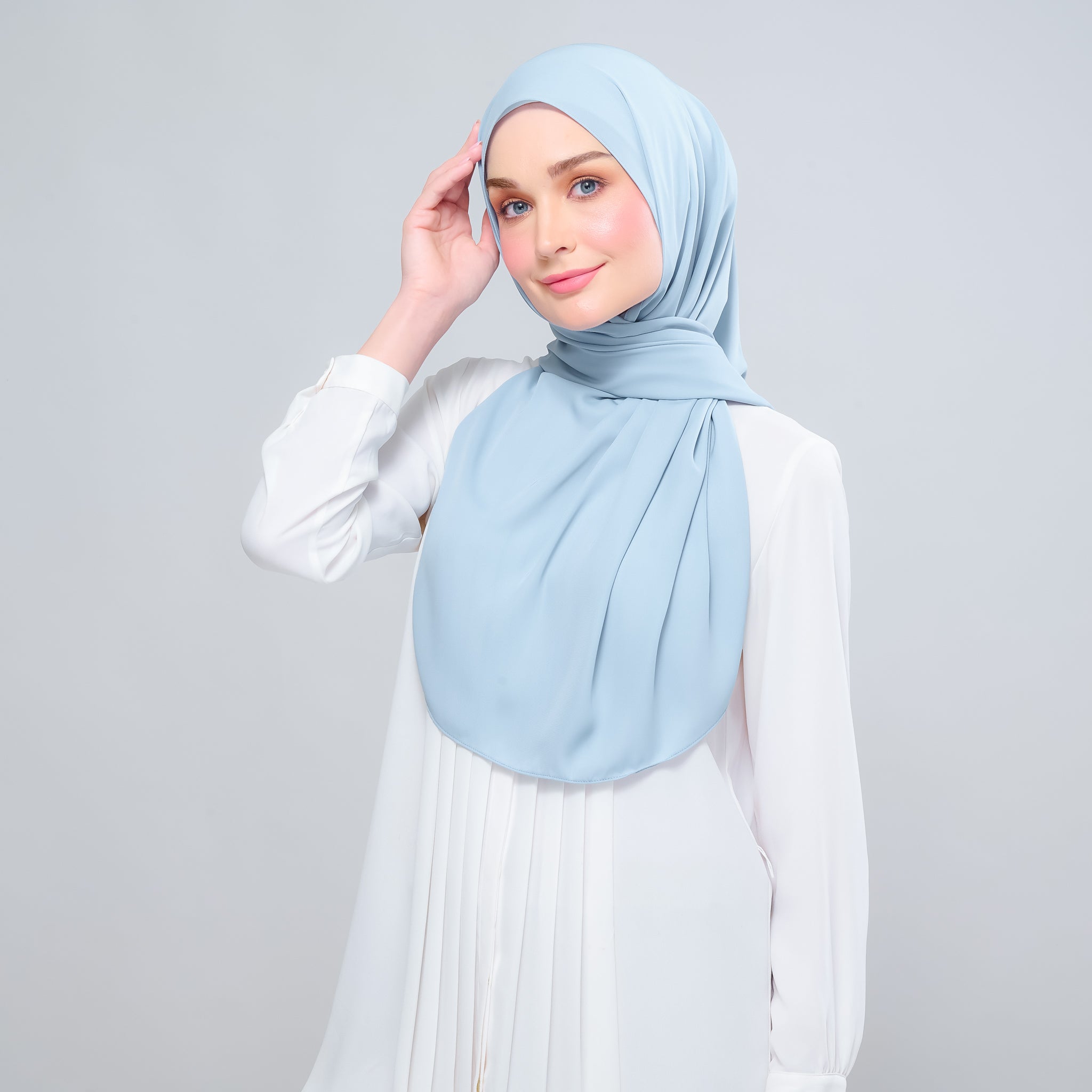 Instant Tag 'n Go Chiffon Silk Shawl - Dusty Blue