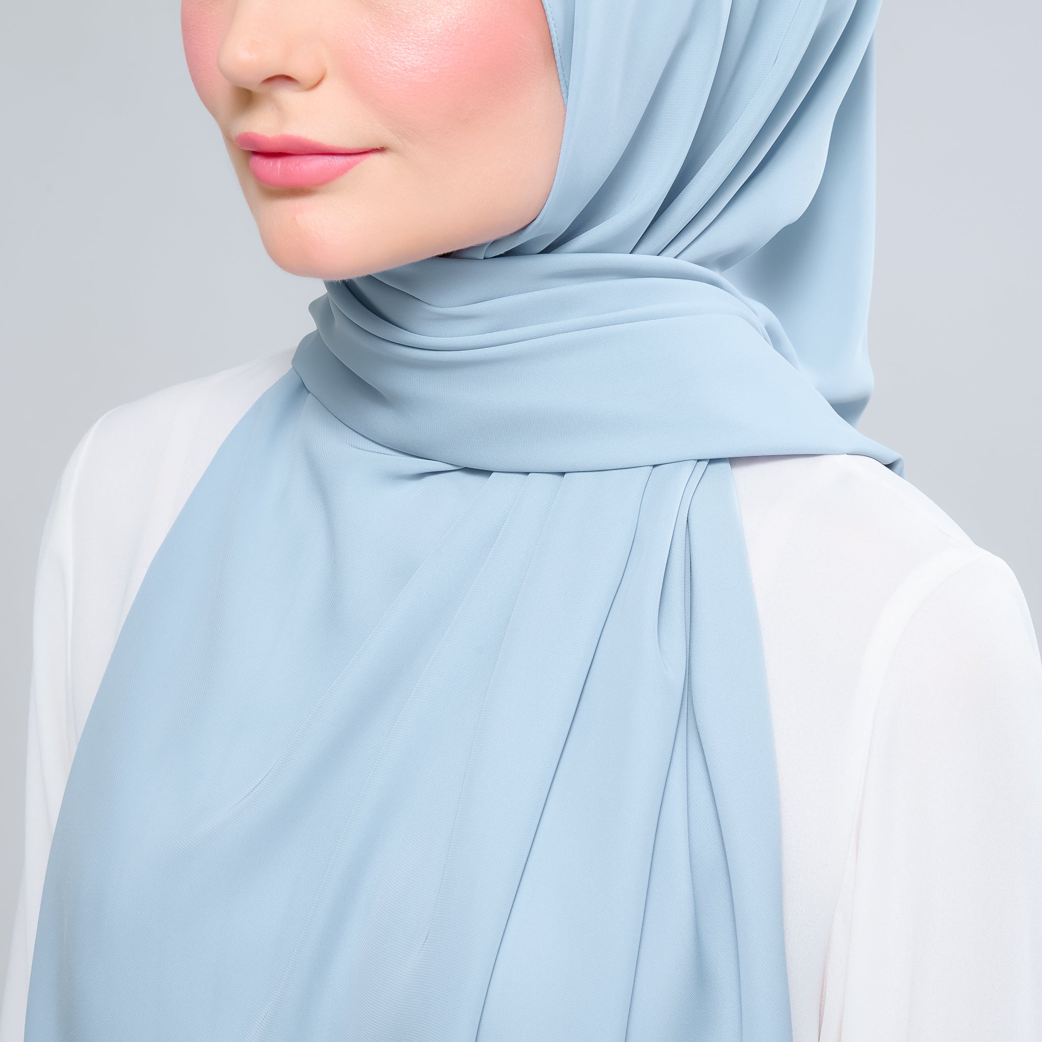 Instant Tag 'n Go Chiffon Silk Shawl - Dusty Blue