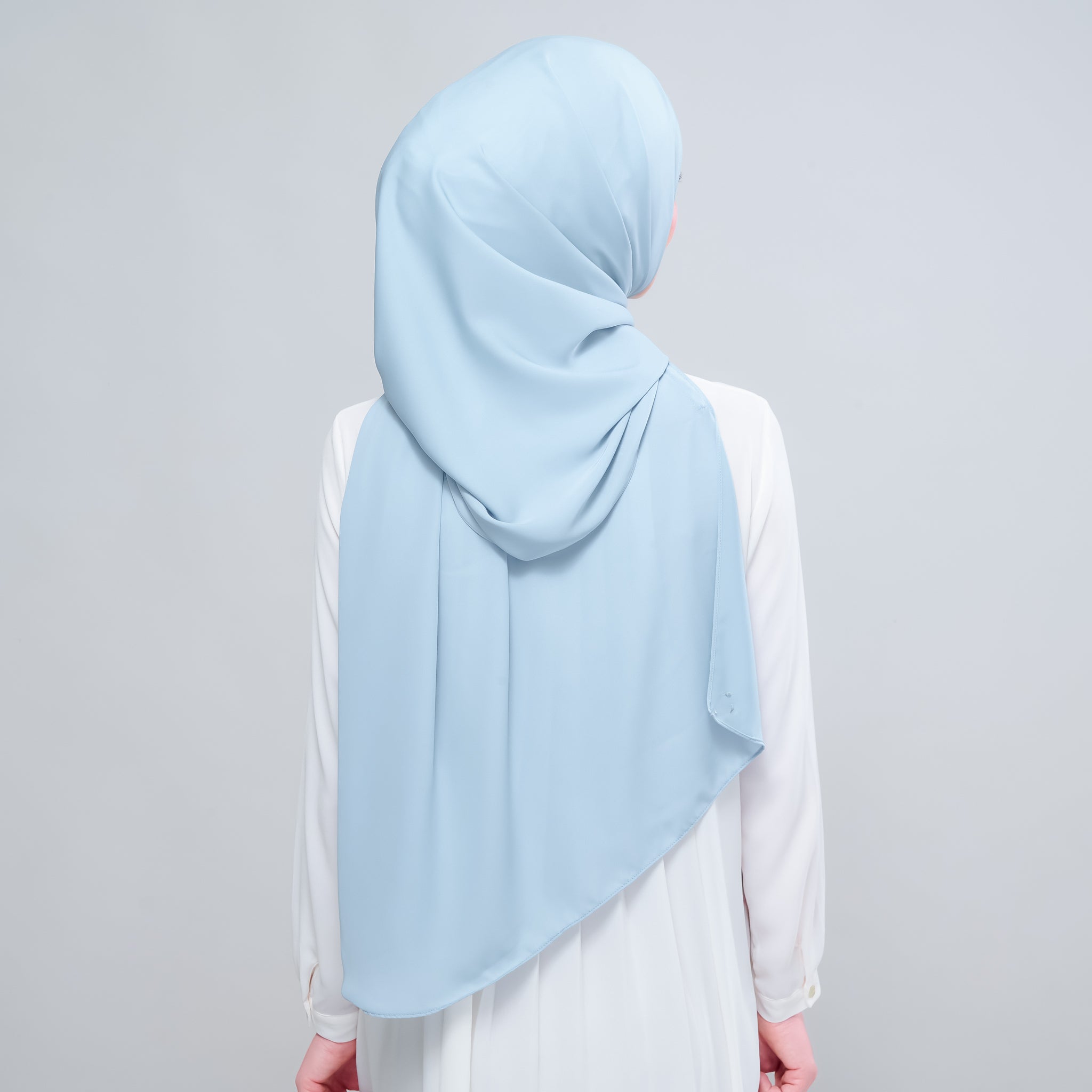 Instant Tag 'n Go Chiffon Silk Shawl - Dusty Blue