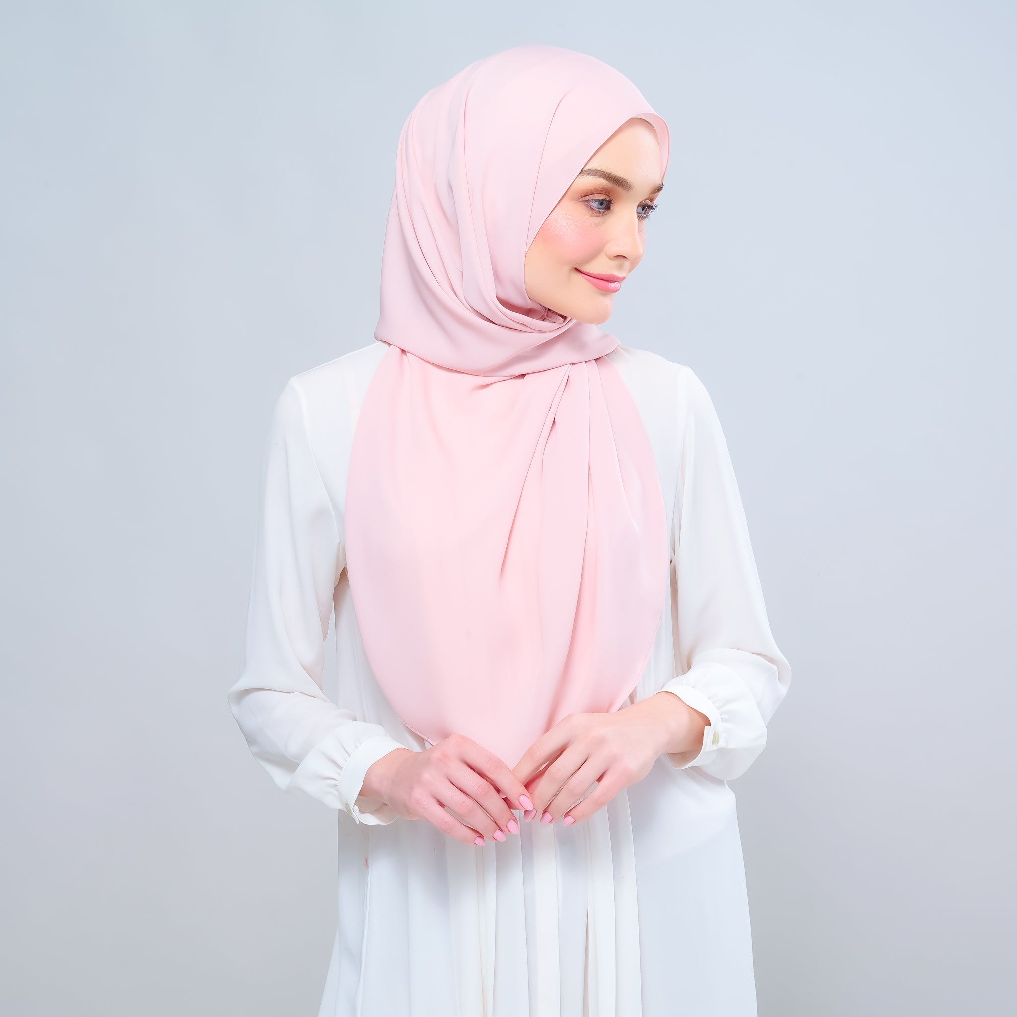 Instant Tag 'n Go Chiffon Silk Shawl - Dusty Rose
