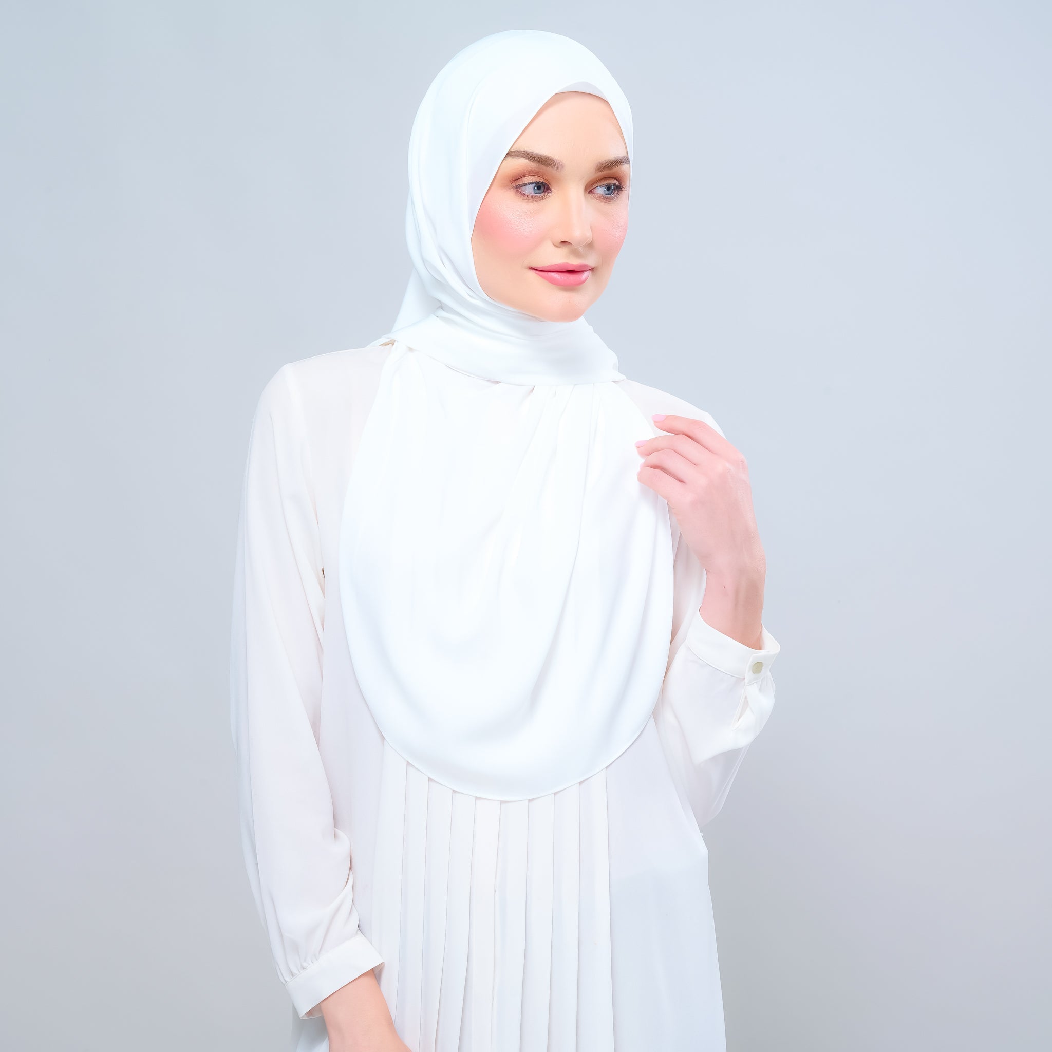 Instant Tag 'n Go Chiffon Silk Shawl - Ivory White