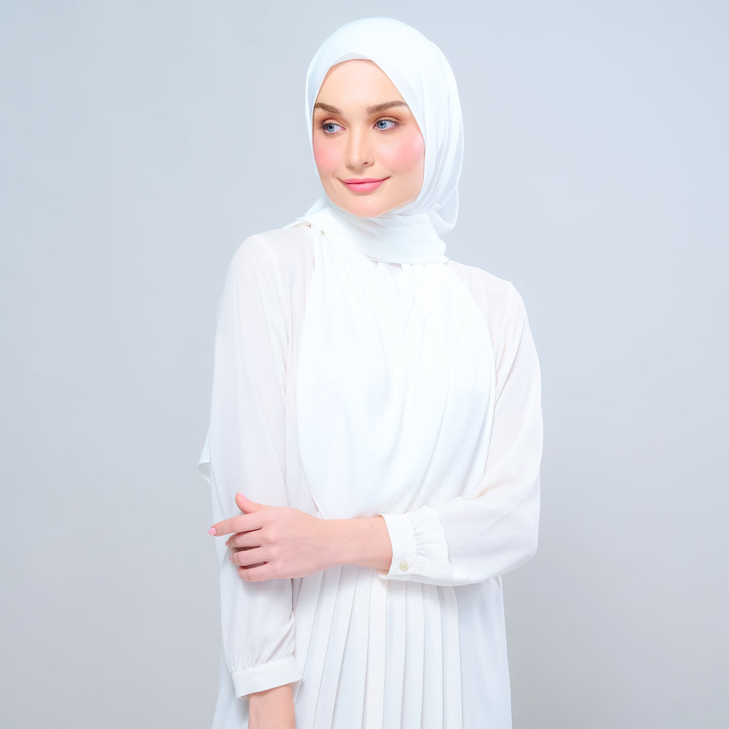 Instant Tag 'n Go Chiffon Silk Shawl - Ivory White