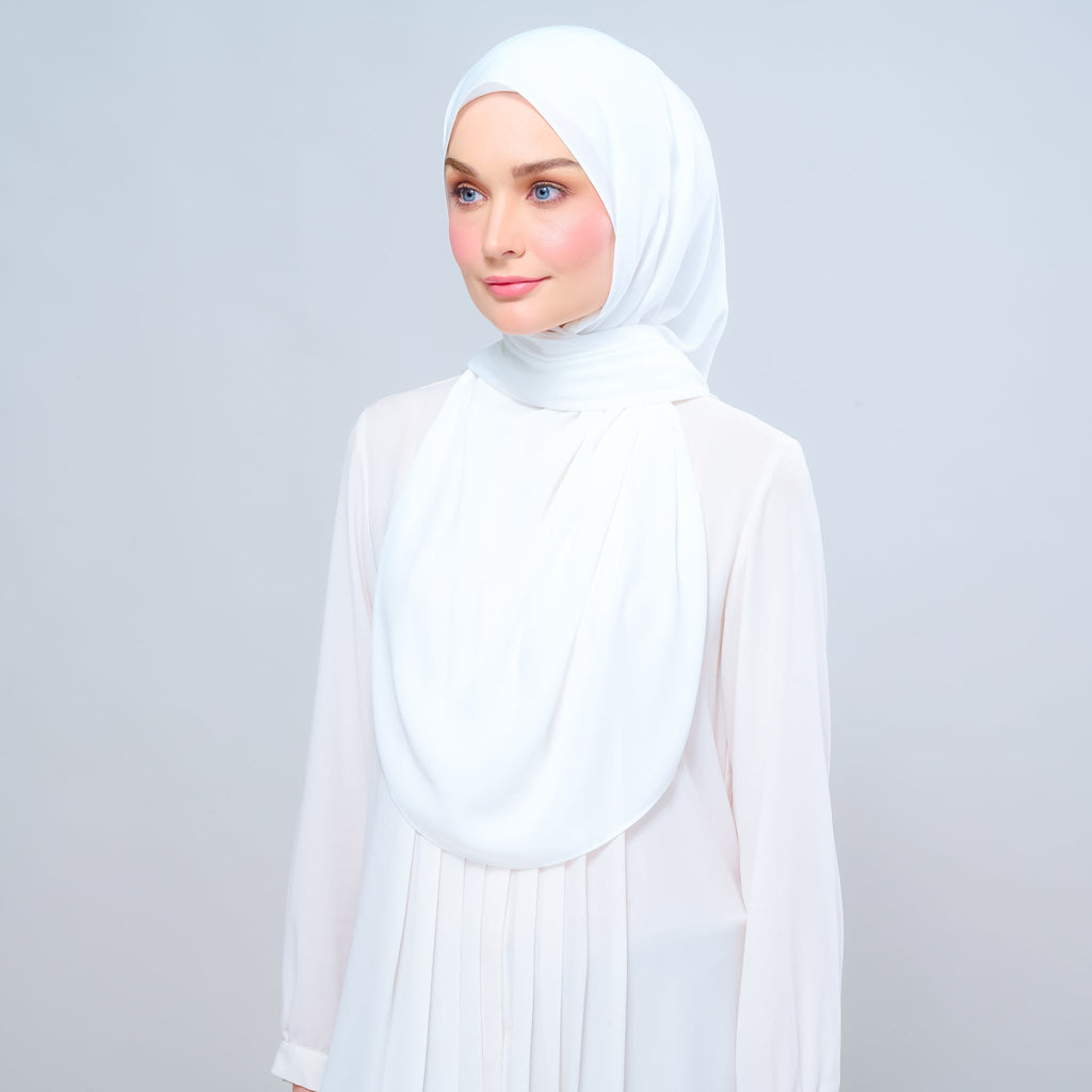 Instant Tag 'n Go Chiffon Silk Shawl - Ivory White