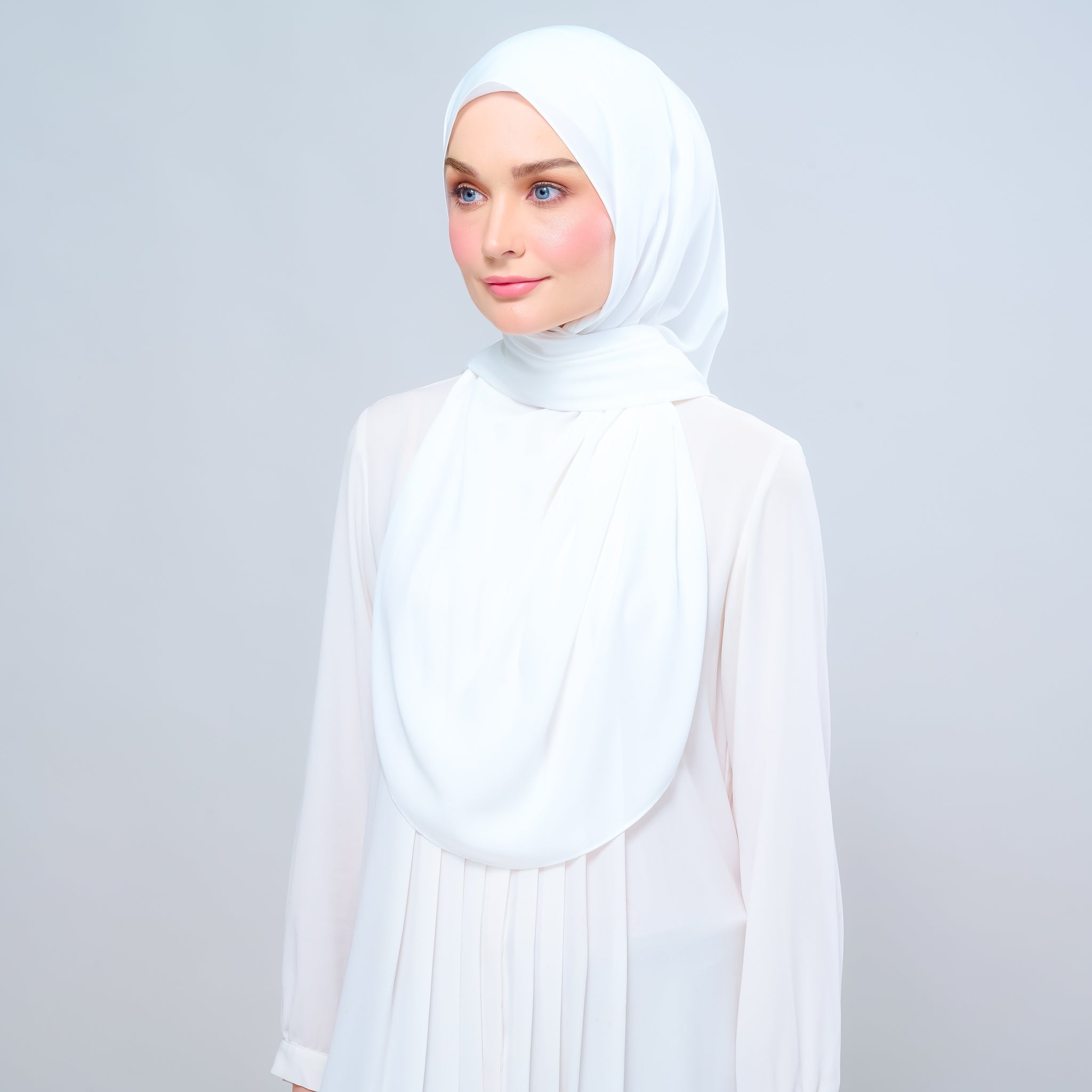 Instant Tag 'n Go Chiffon Silk Shawl - Ivory White