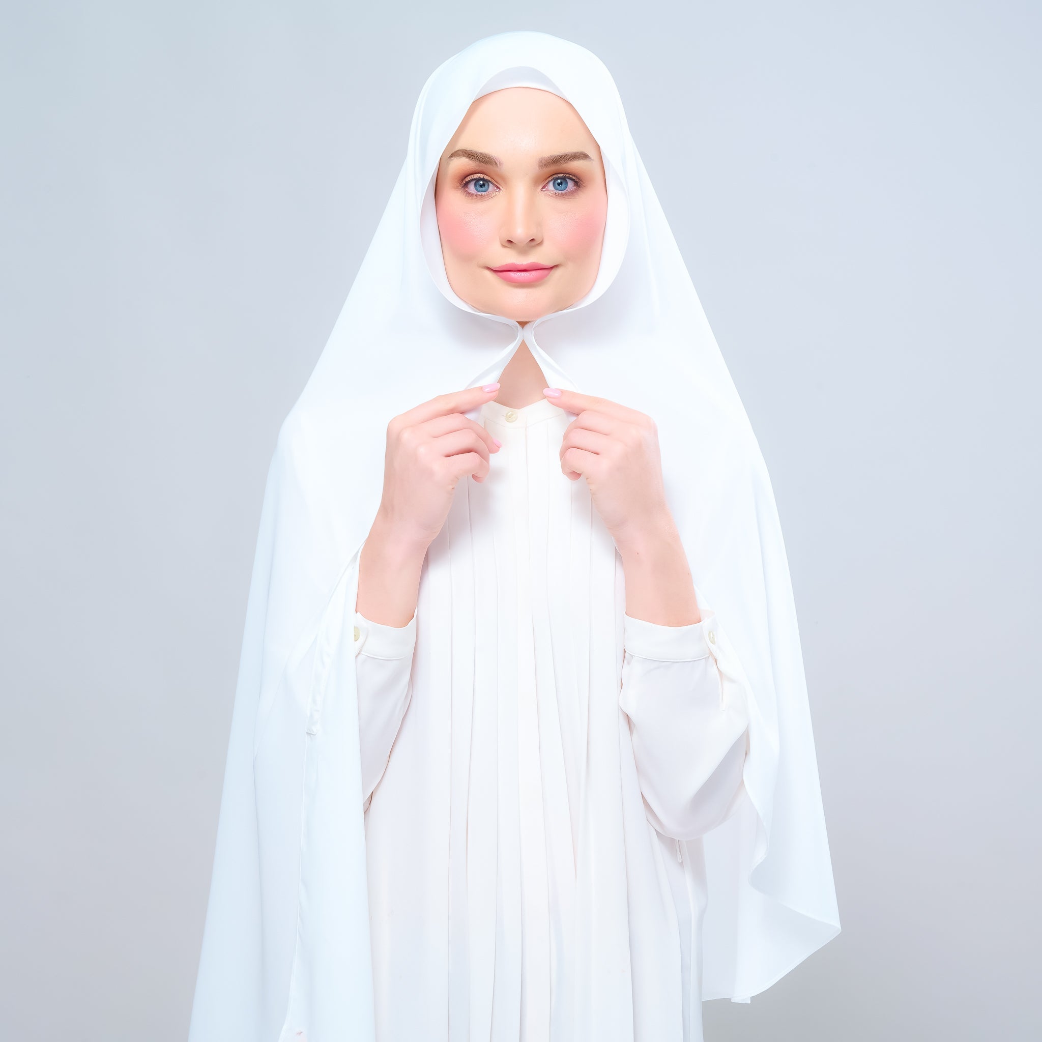Instant Tag 'n Go Chiffon Silk Shawl - Ivory White