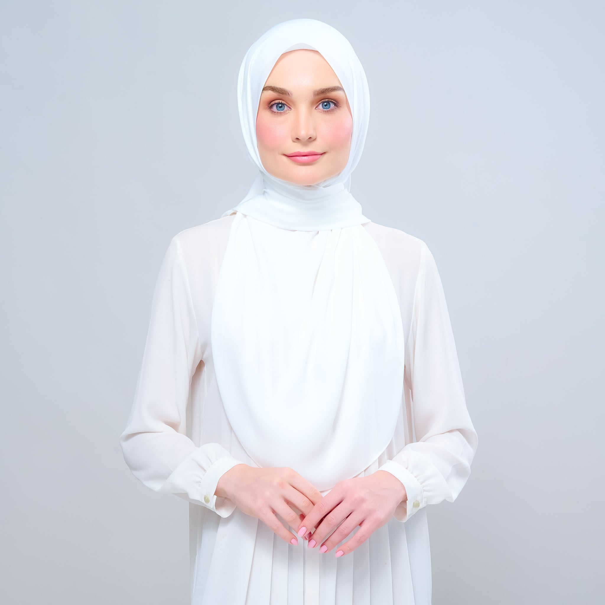 Instant Tag 'n Go Chiffon Silk Shawl - Ivory White