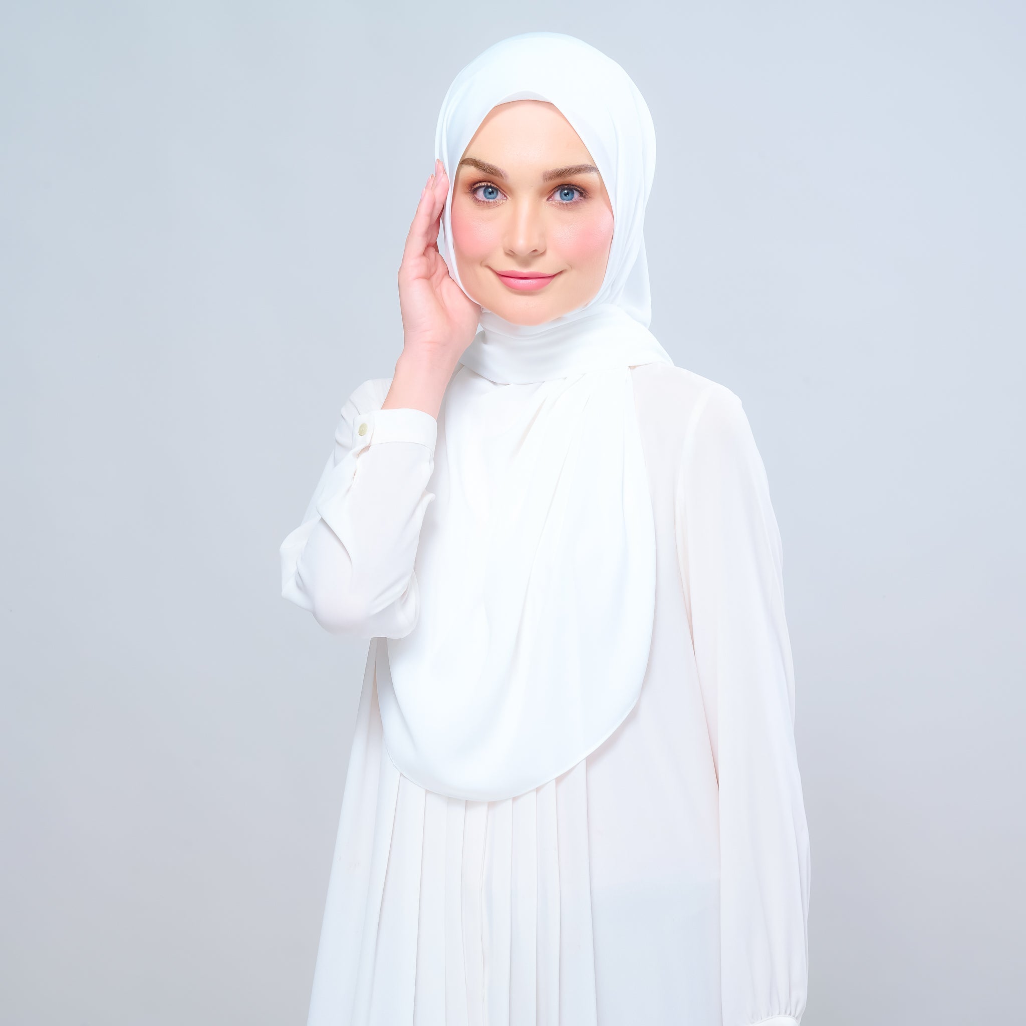 Instant Tag 'n Go Chiffon Silk Shawl - Ivory White