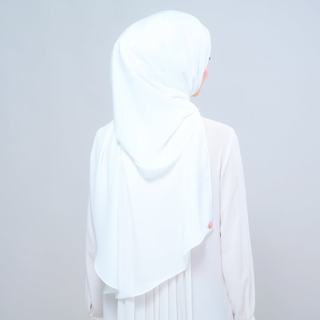 Instant Tag 'n Go Chiffon Silk Shawl - Ivory White