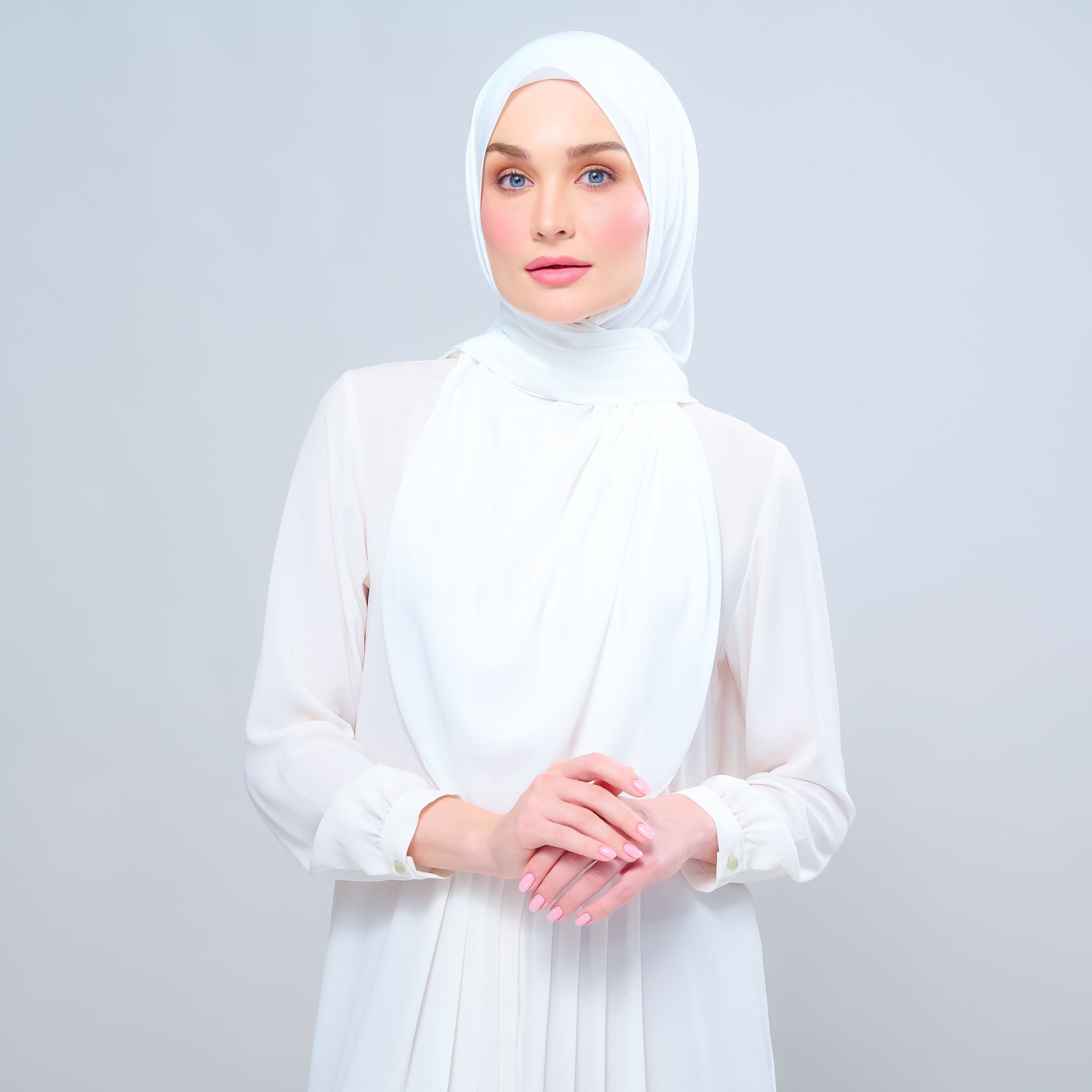 Instant Tag 'n Go Chiffon Silk Shawl - Ivory White