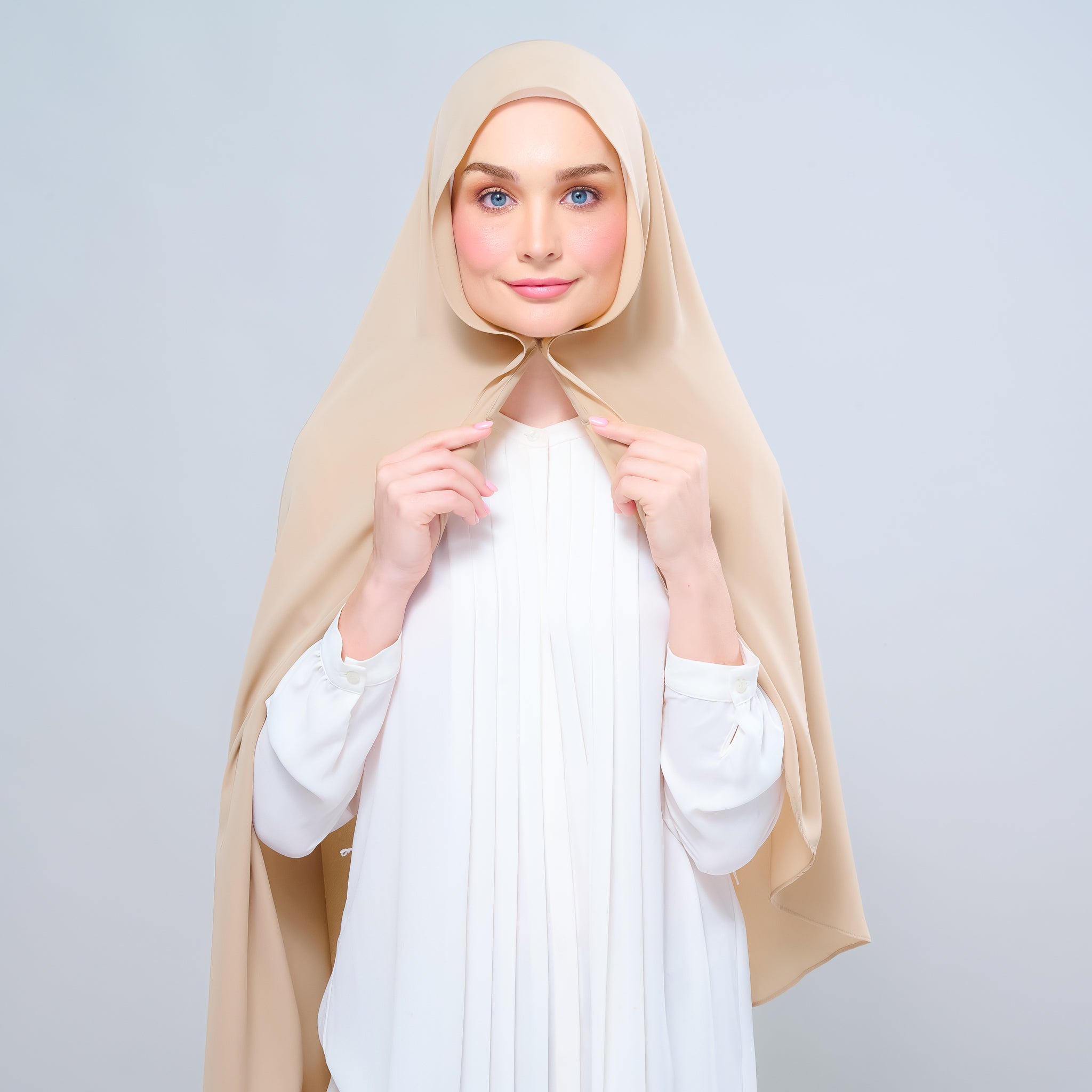 Instant Tag 'n Go Chiffon Silk Shawl - Latte