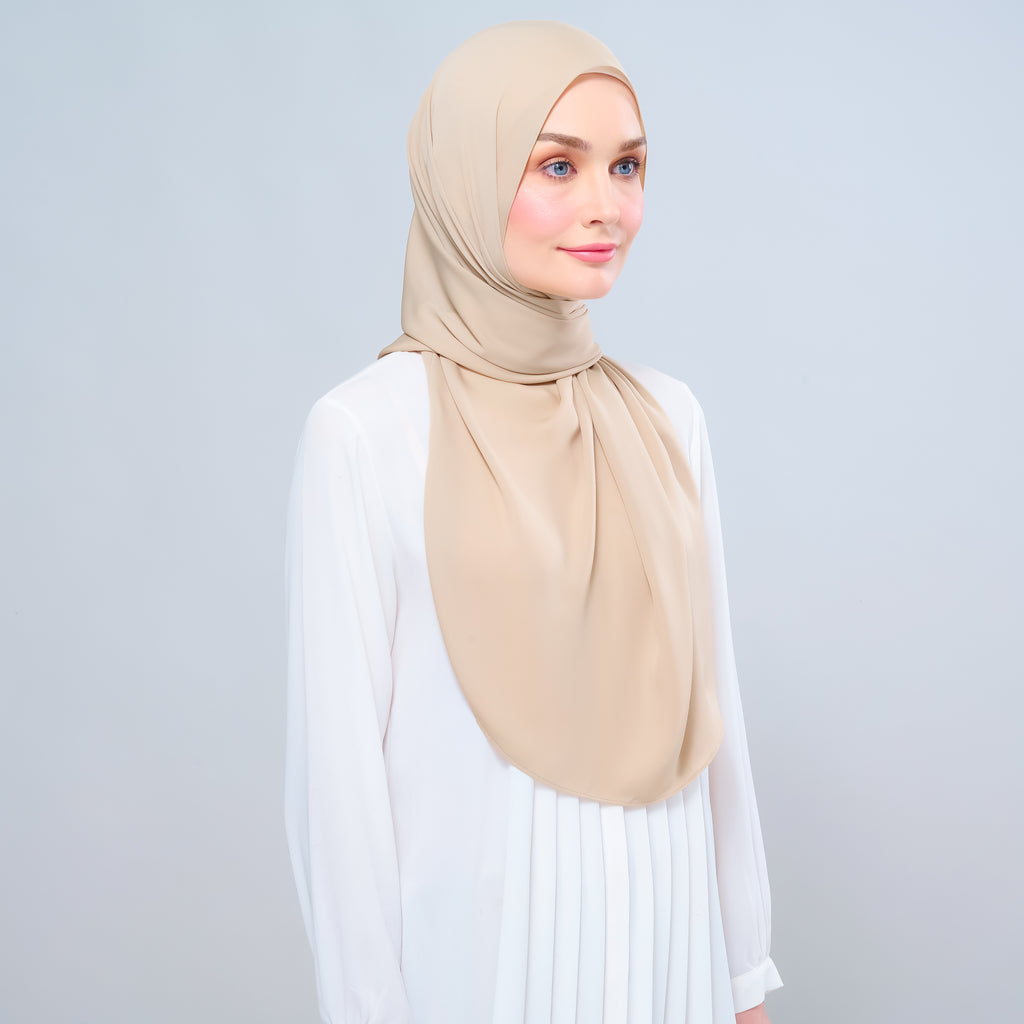 Instant Tag 'n Go Chiffon Silk Shawl - Latte