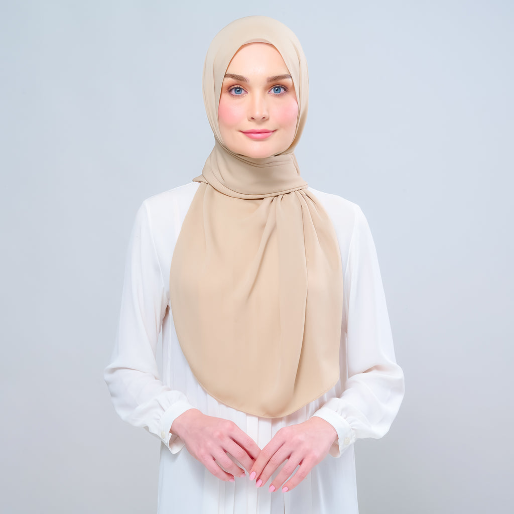 Instant Tag 'n Go Chiffon Silk Shawl - Latte